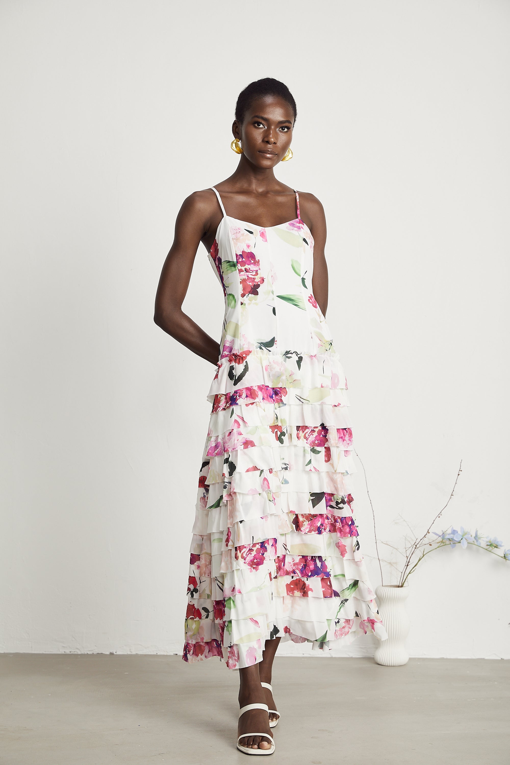 Sereia floral-print tiered maxi dress