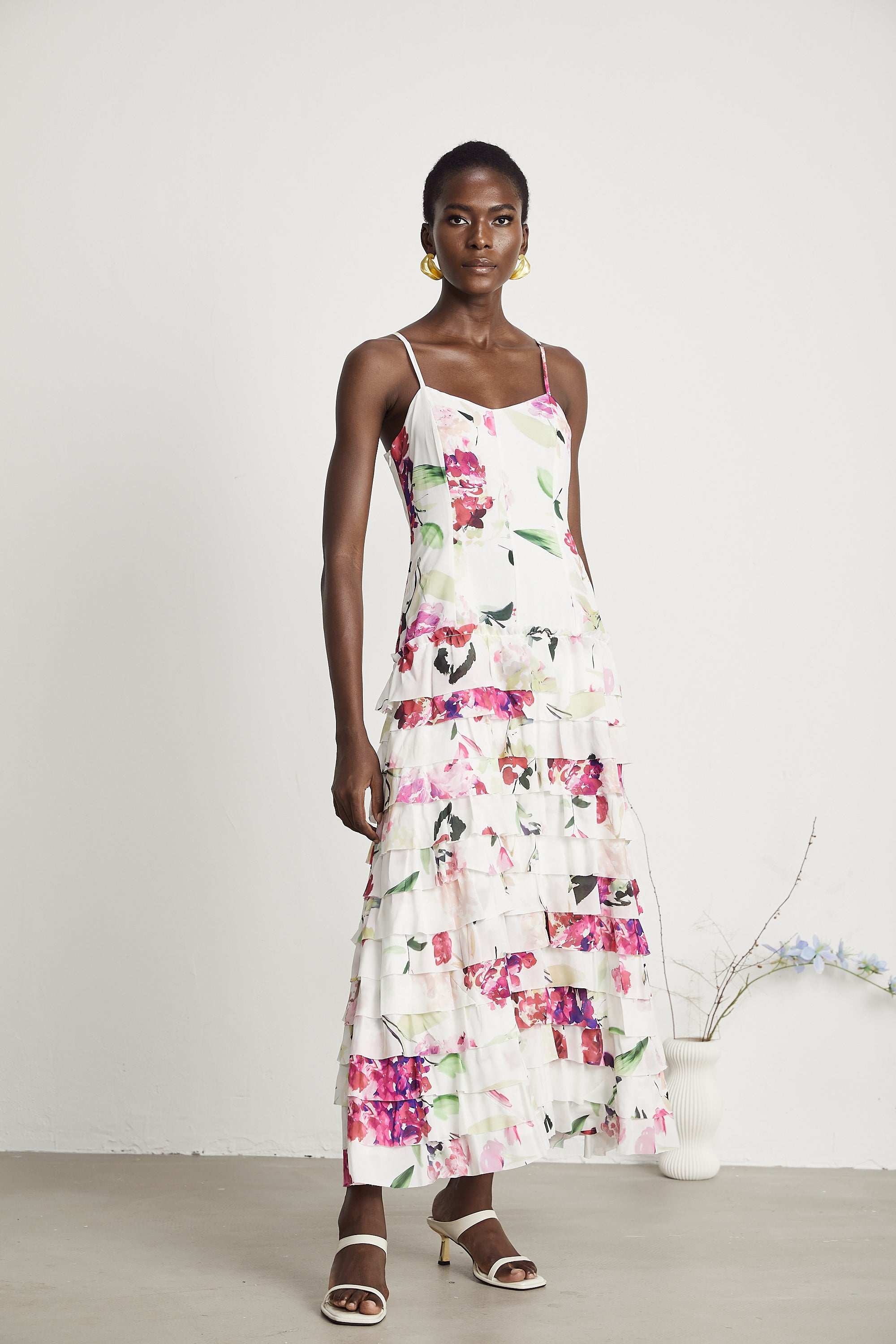 Sereia floral-print tiered maxi dress