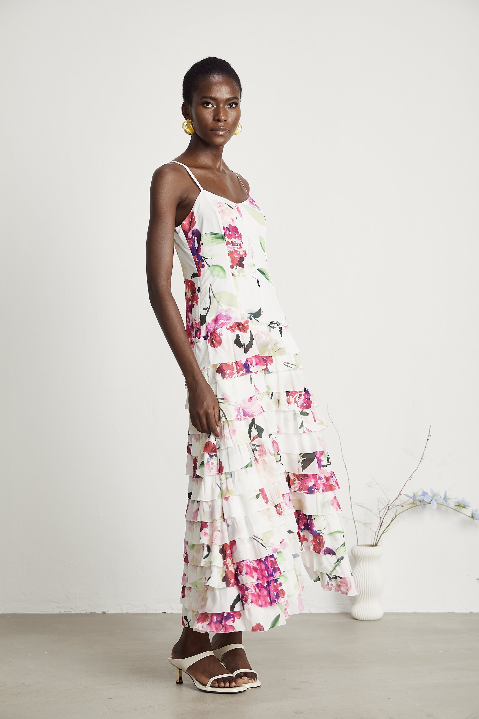 Sereia floral-print tiered maxi dress