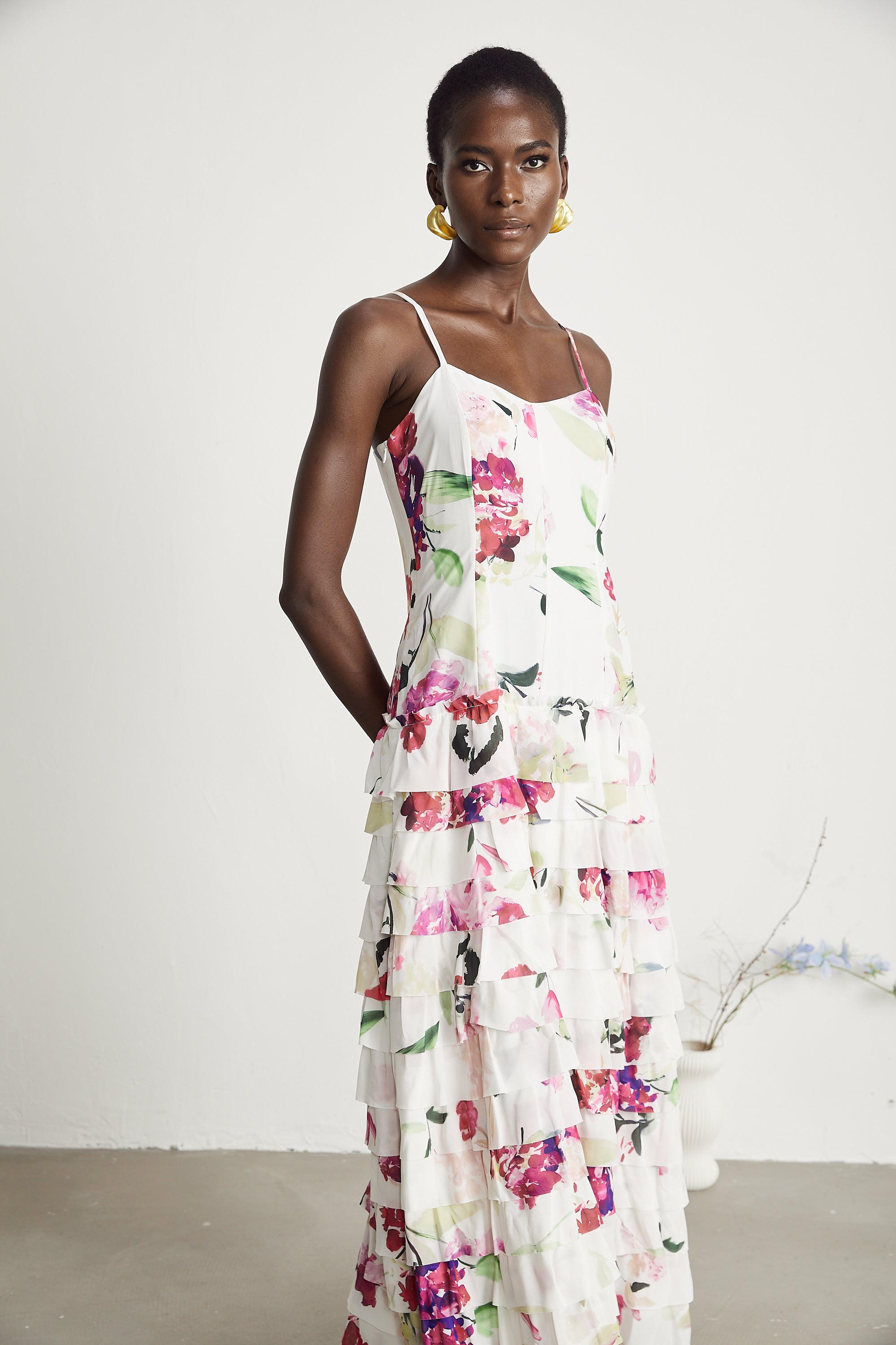 Sereia floral-print tiered maxi dress