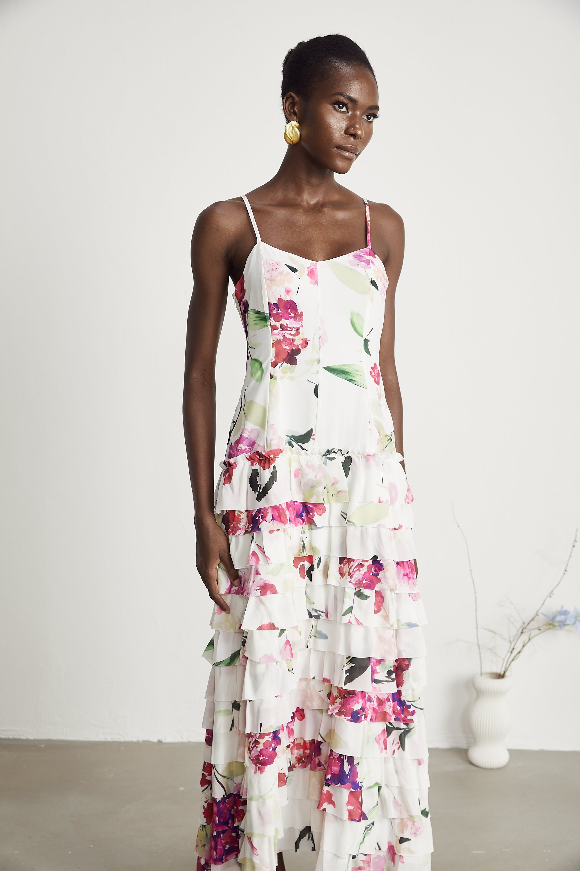 Sereia floral-print tiered maxi dress