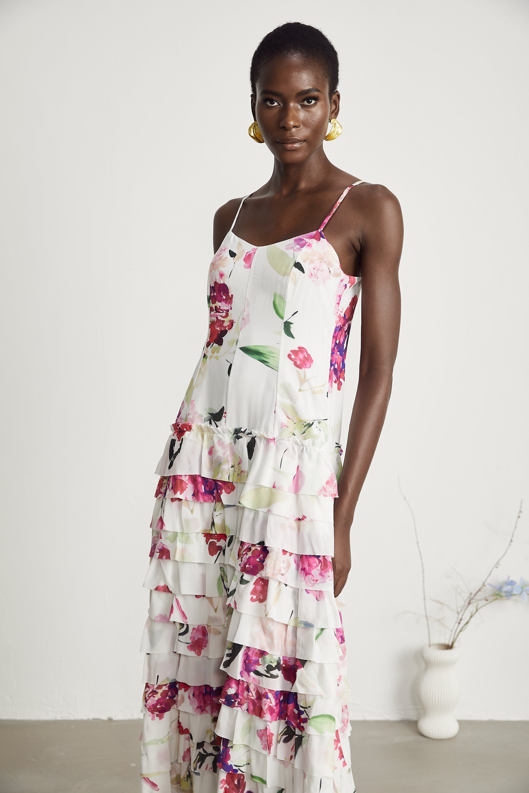 Sereia floral-print tiered maxi dress