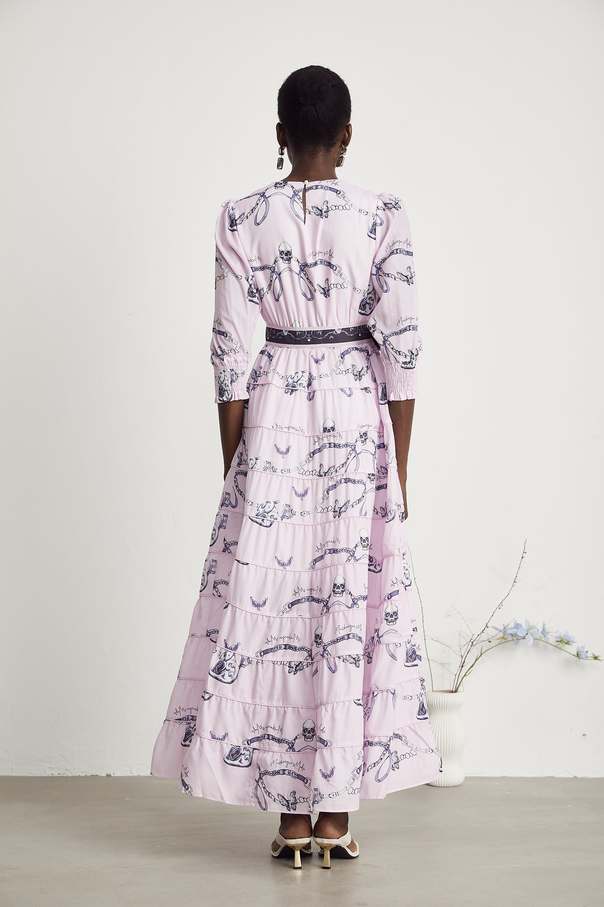 Vittoria graphic-print belted midi dress