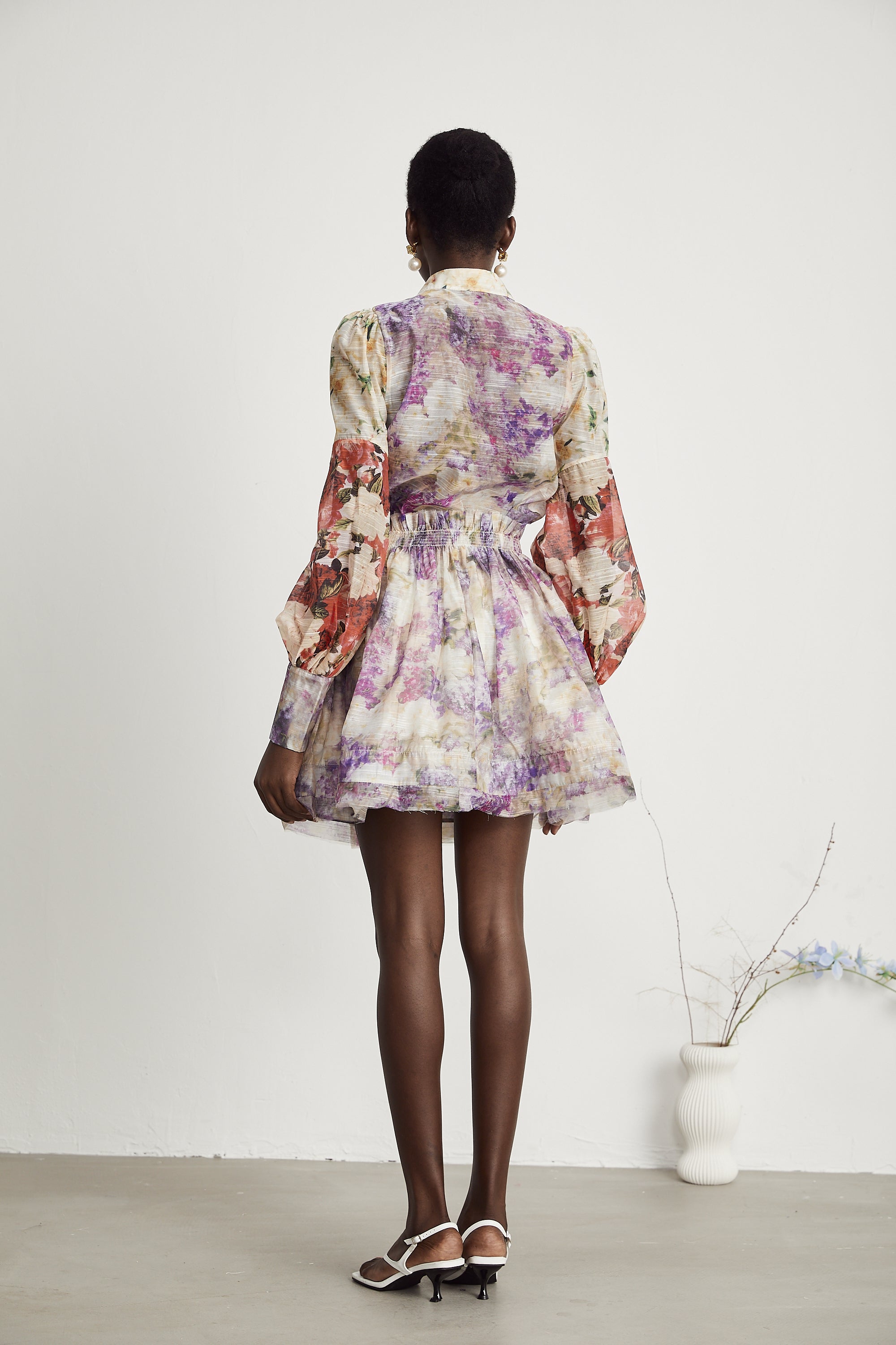 Margaux floral-print shirt & skirt matching set
