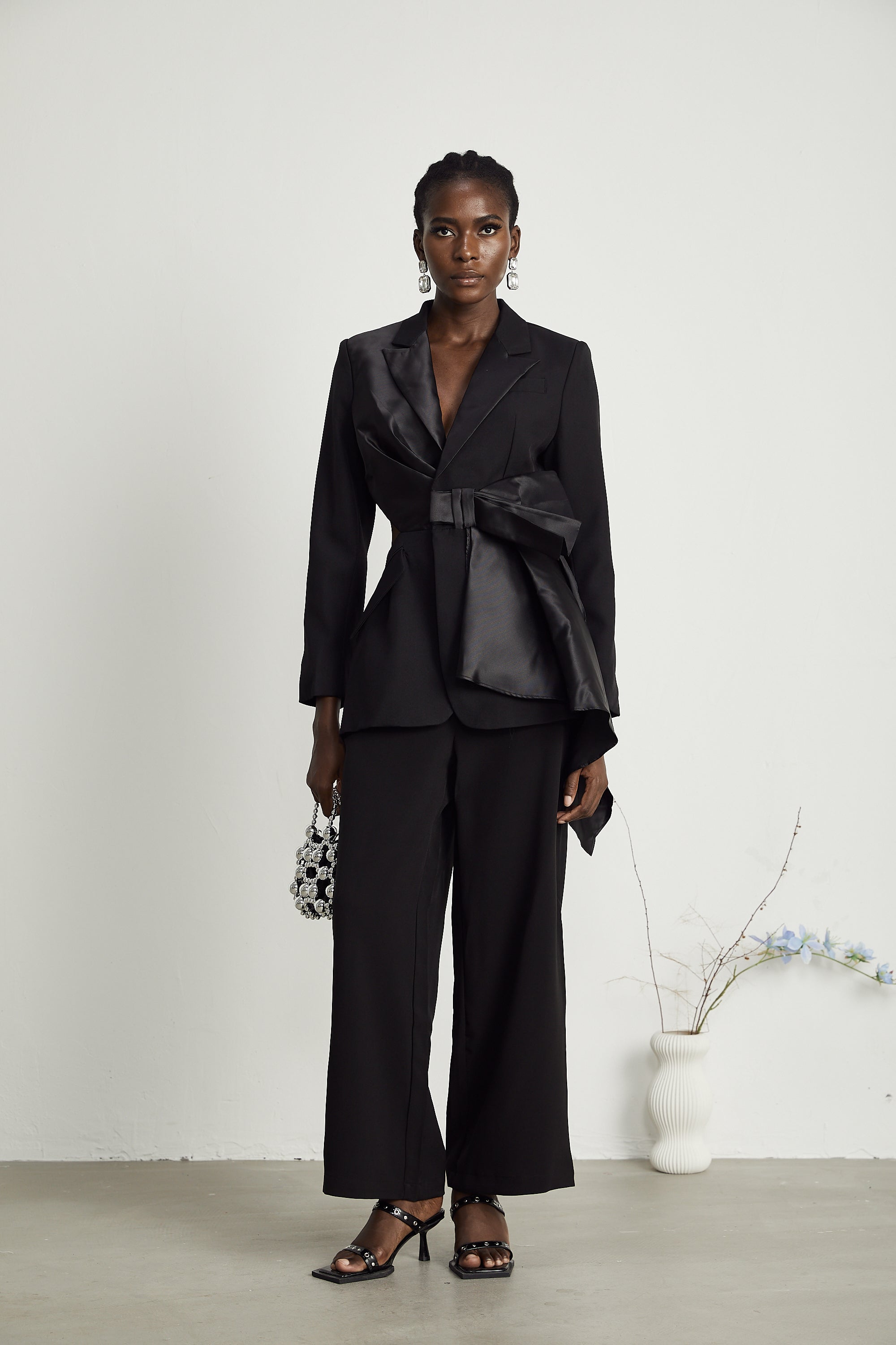 Aimée black straight-leg pants