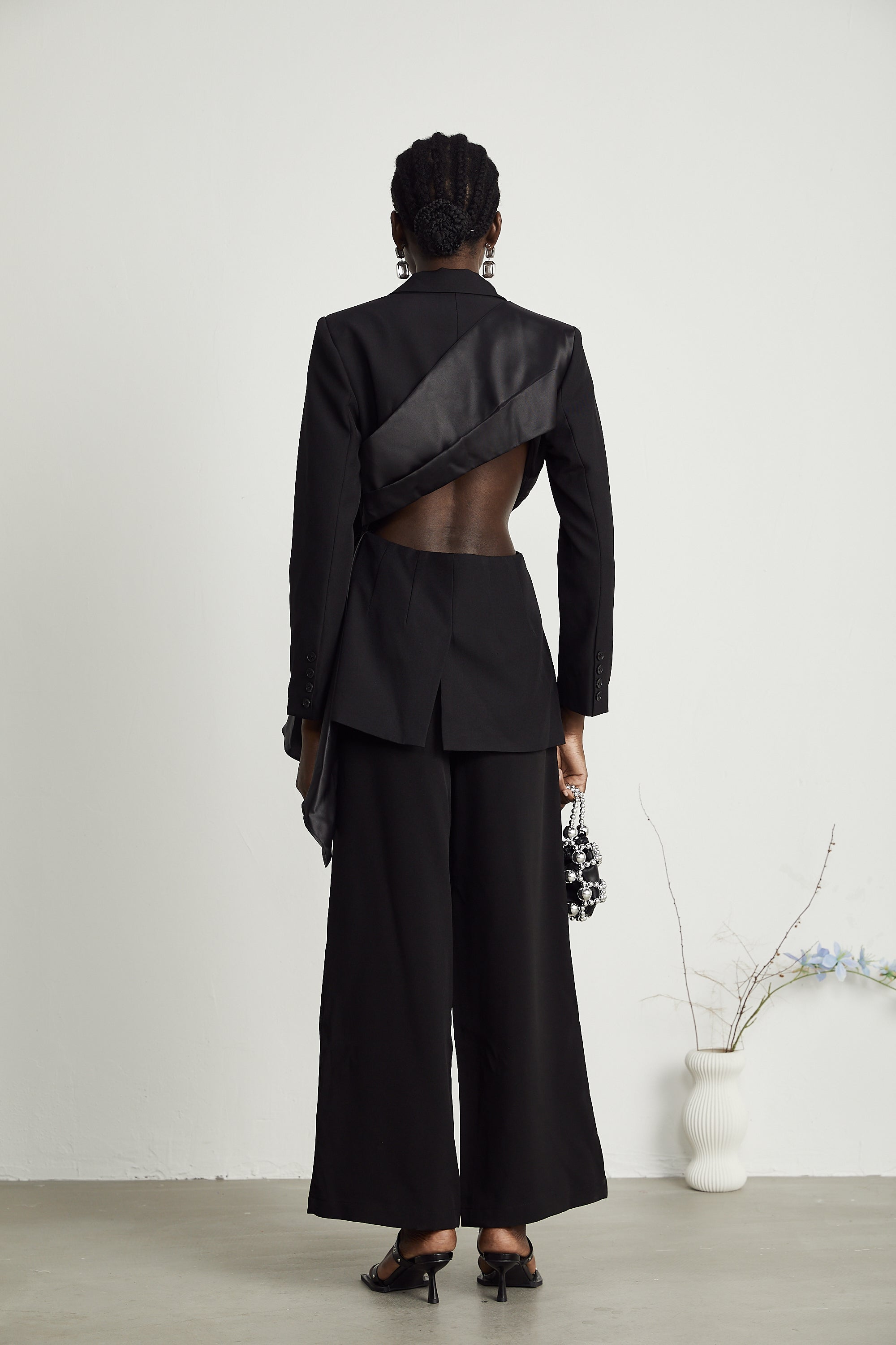 Aimée black straight-leg pants