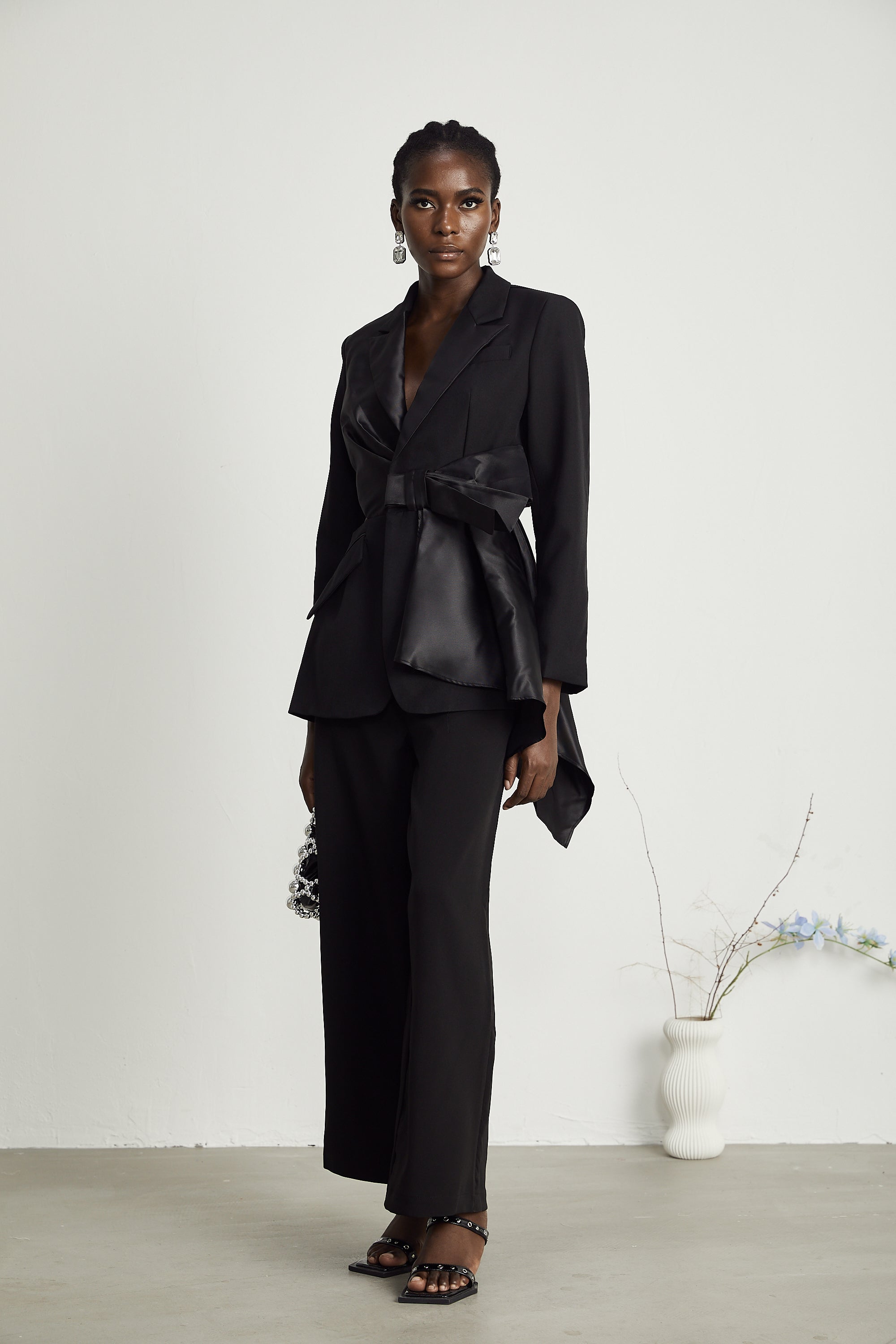 Aimée black straight-leg pants