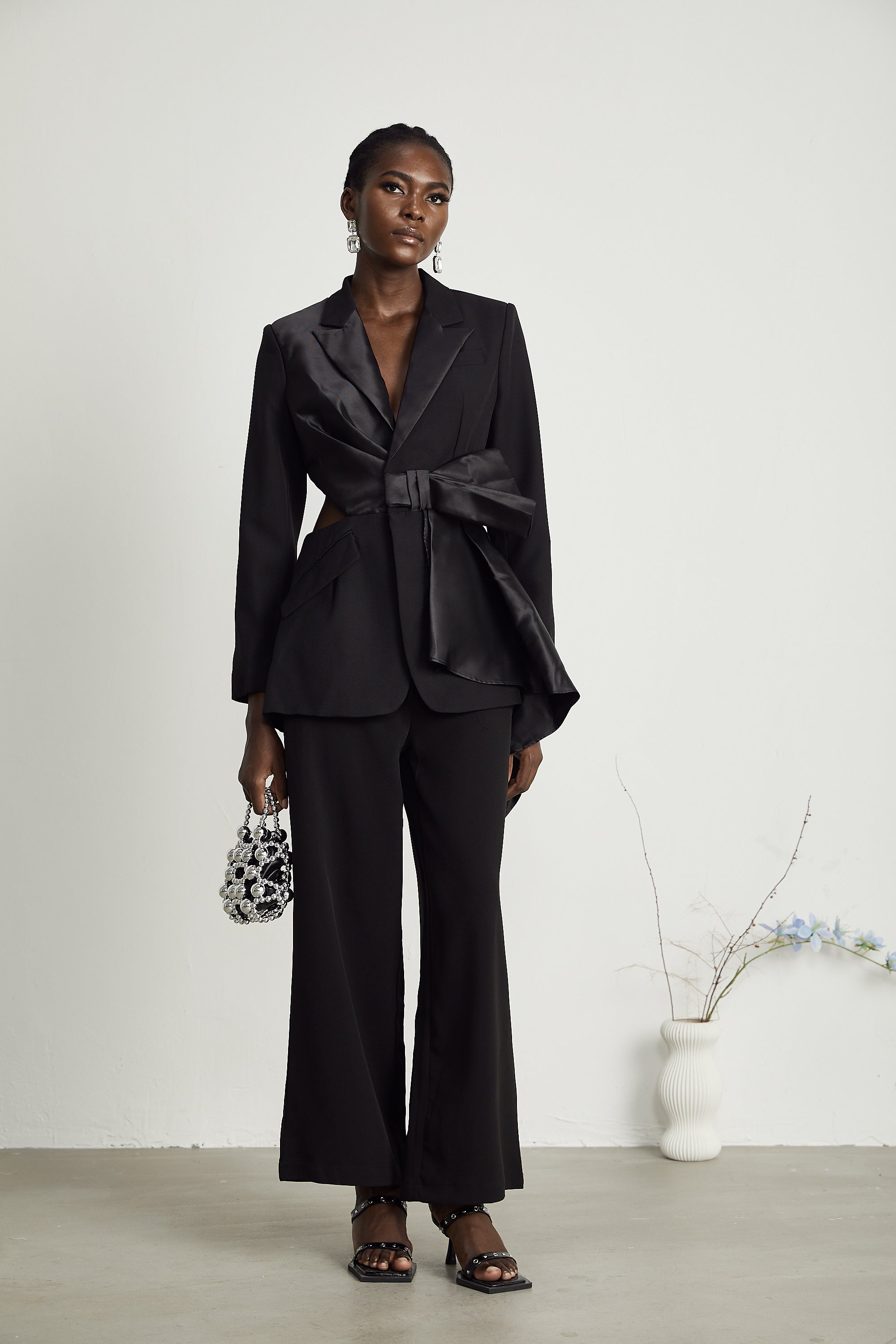 Aimée black straight-leg pants