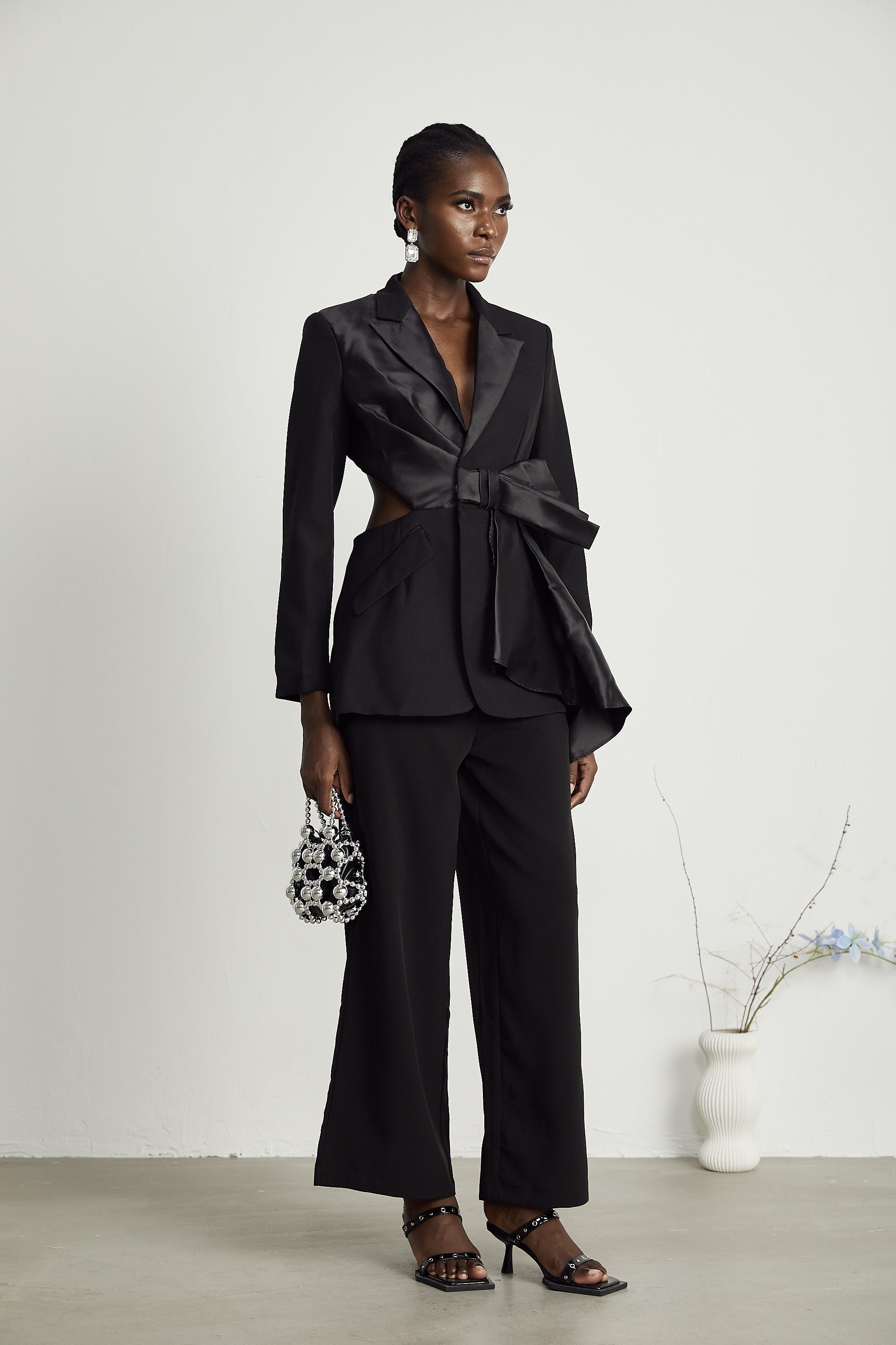 Aimée black straight-leg pants