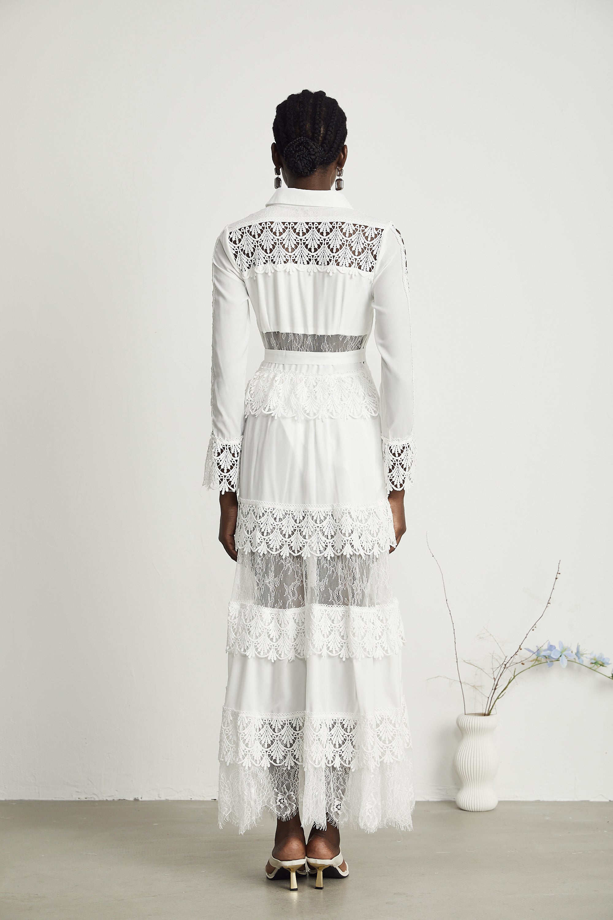 Toulouse lace-panelled cut-out maxi dress