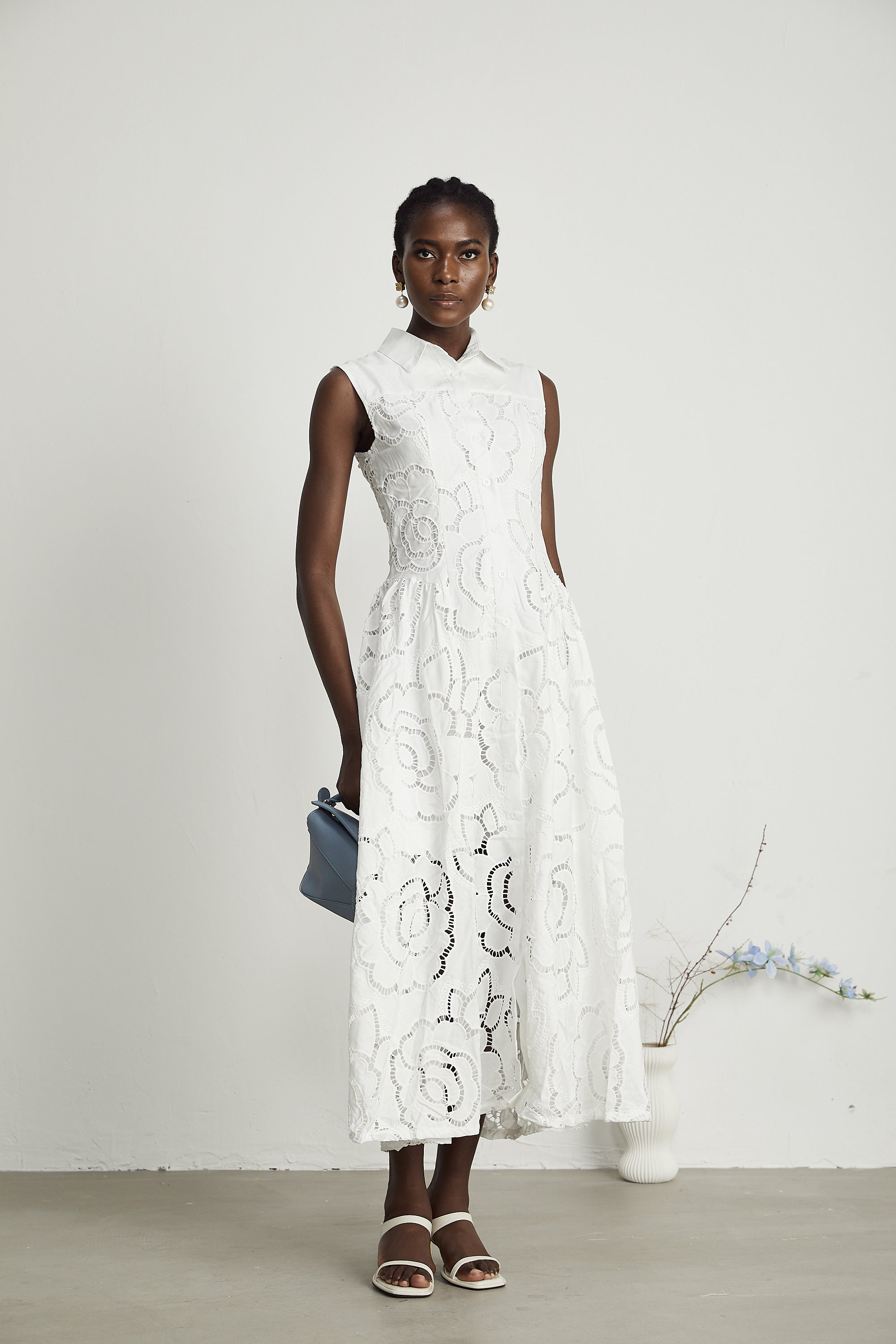 Titania broderie anglaise midi dress