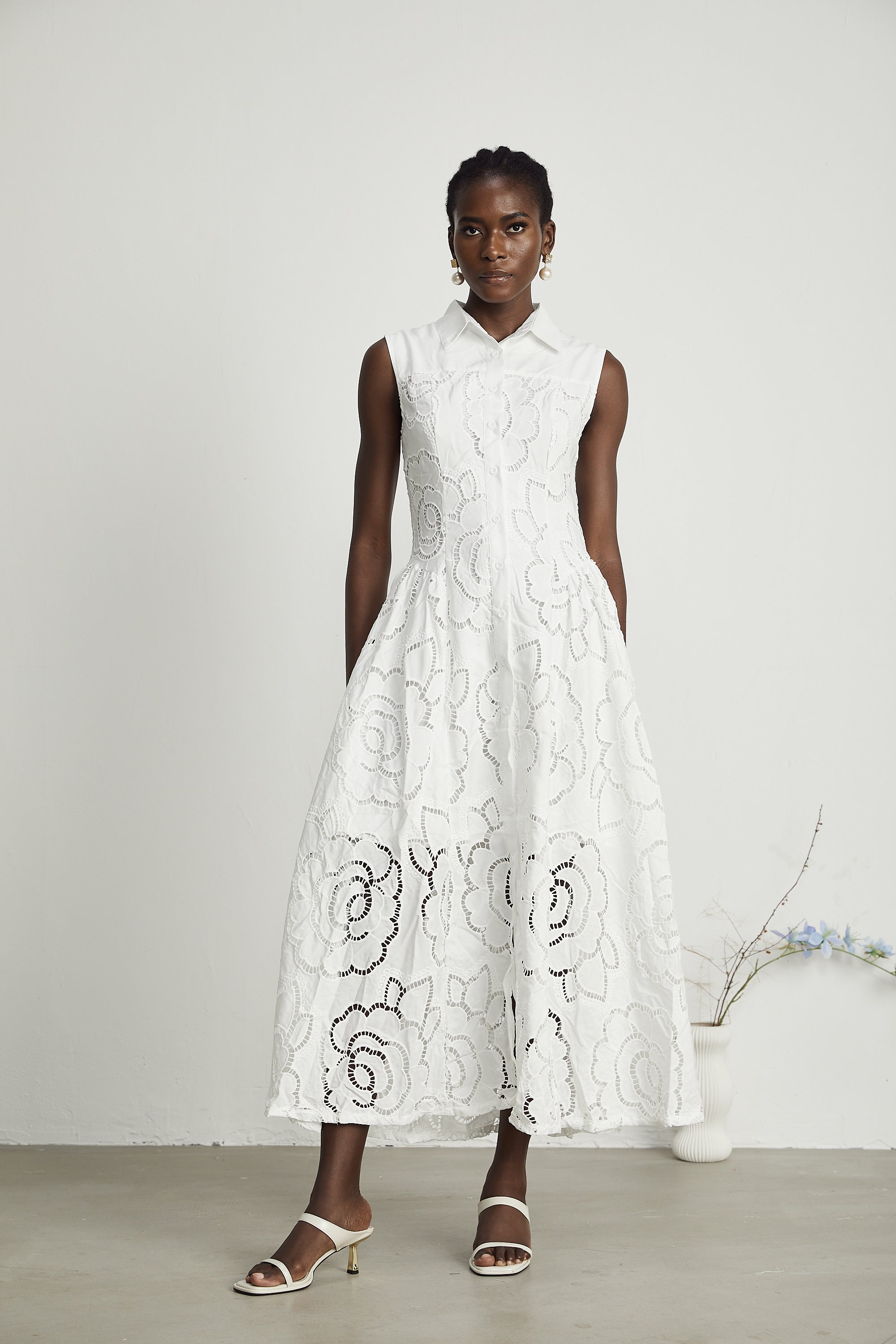 Titania broderie anglaise midi dress