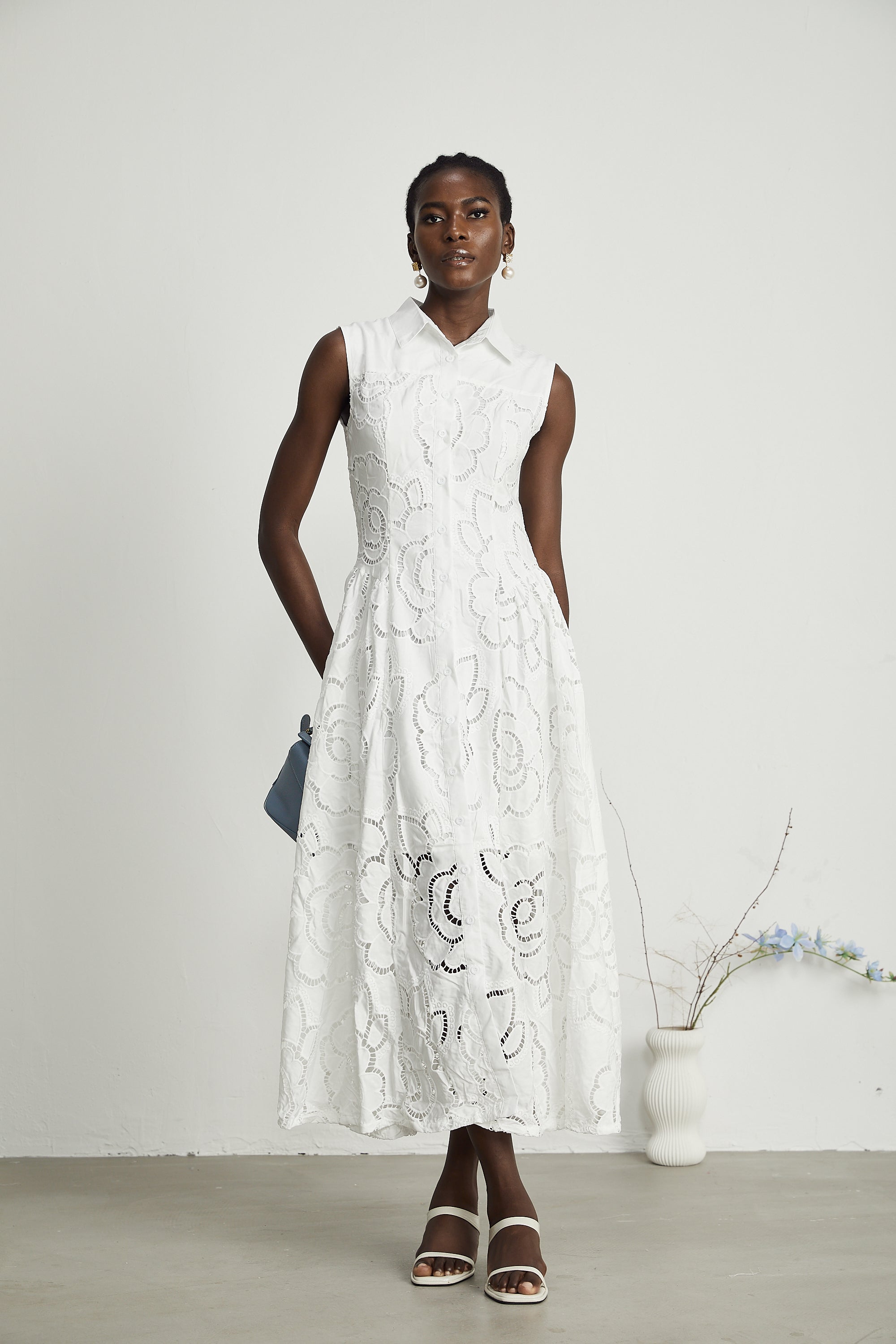 Titania broderie anglaise midi dress