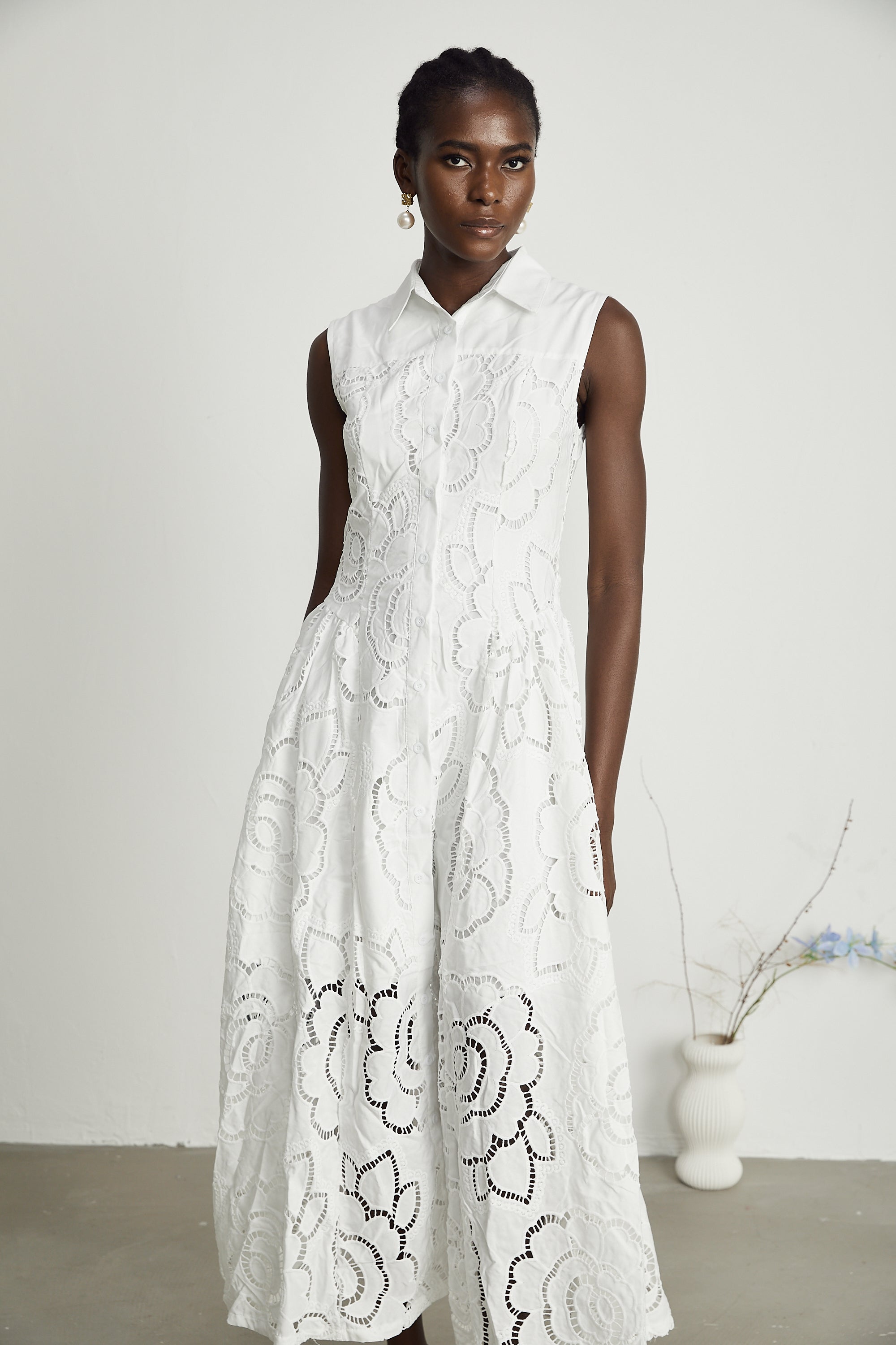 Titania broderie anglaise midi dress