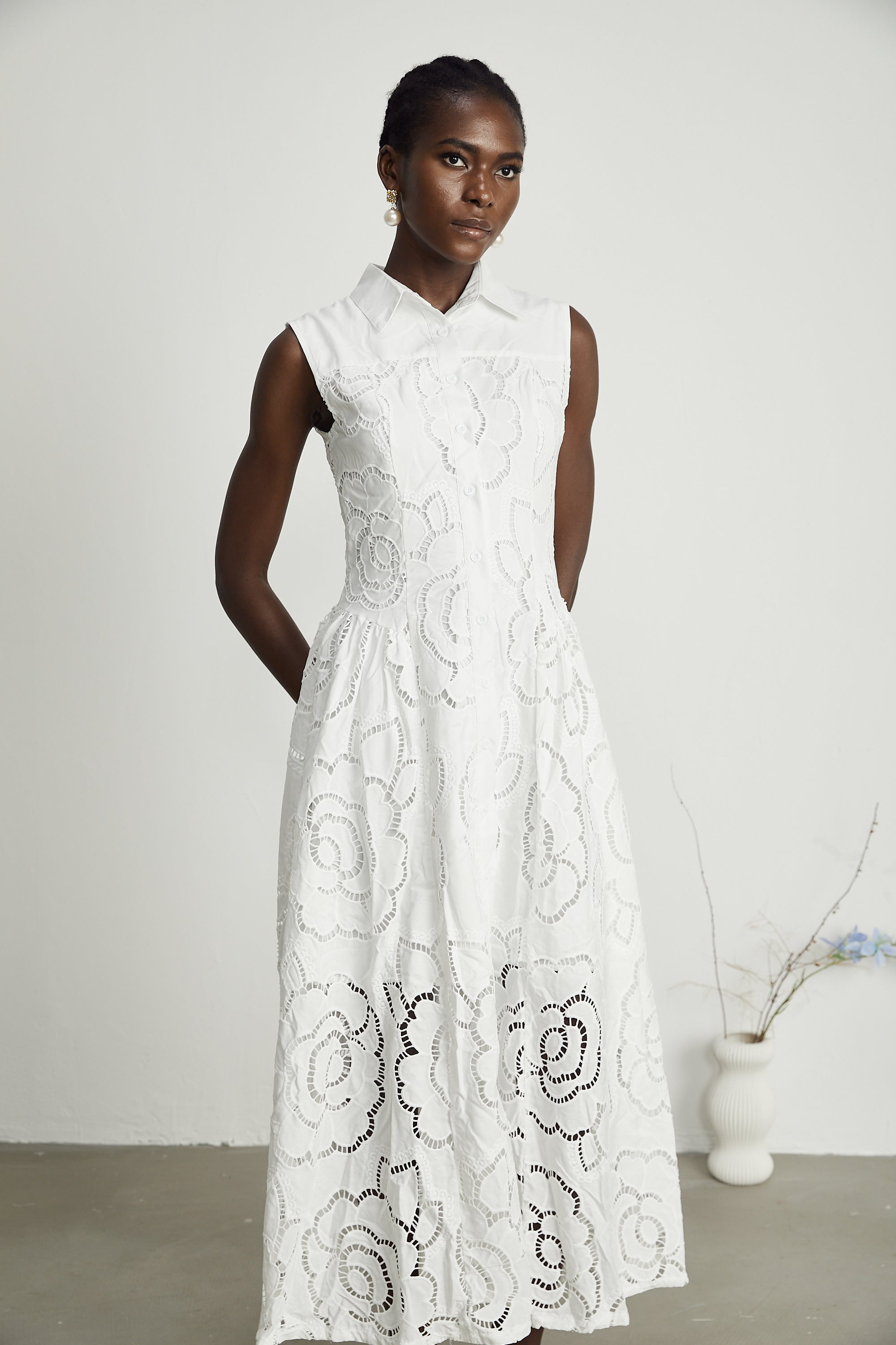 Titania broderie anglaise midi dress