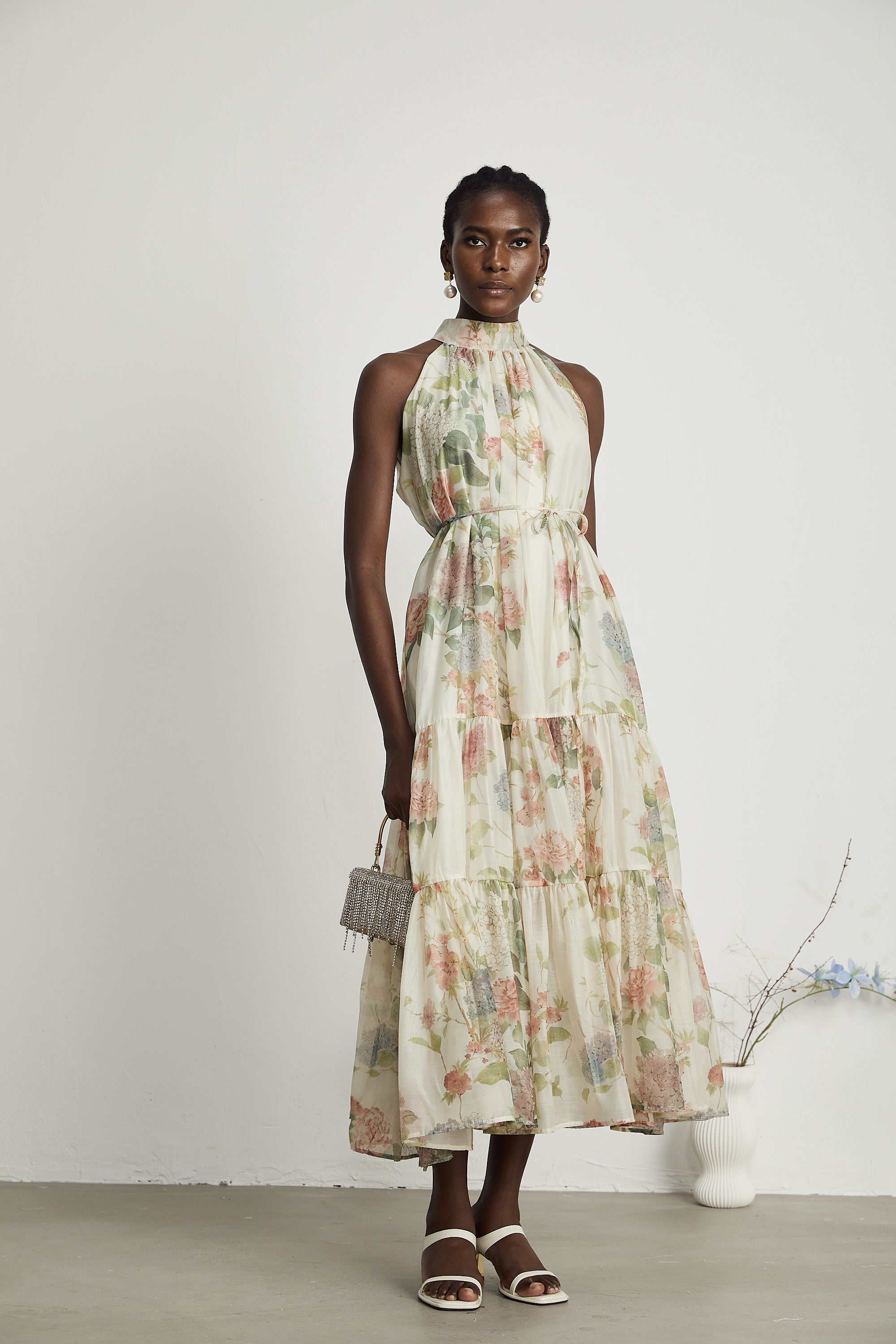 Manon layered floral-print midi dress