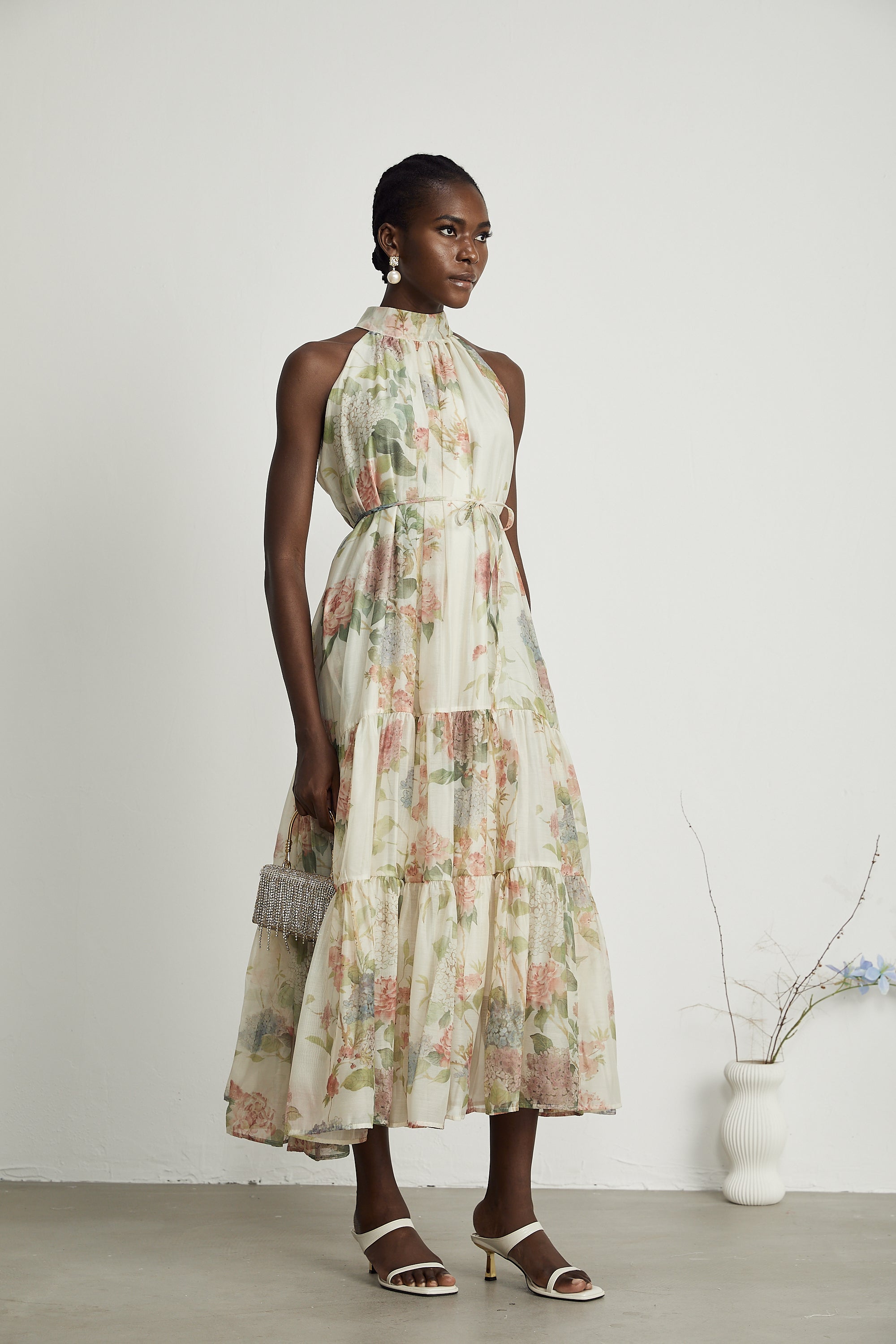 Manon layered floral-print midi dress