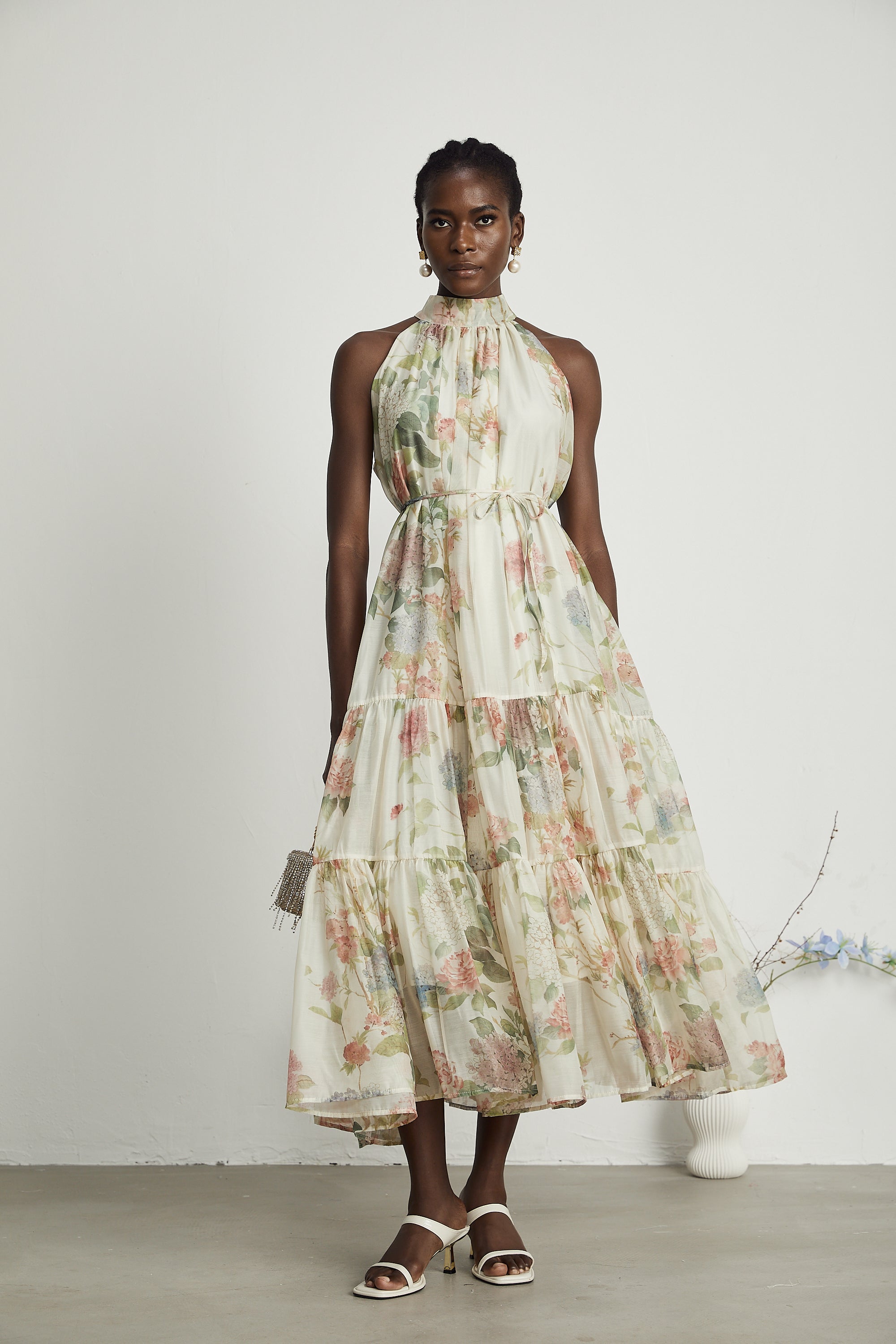 Manon layered floral-print midi dress