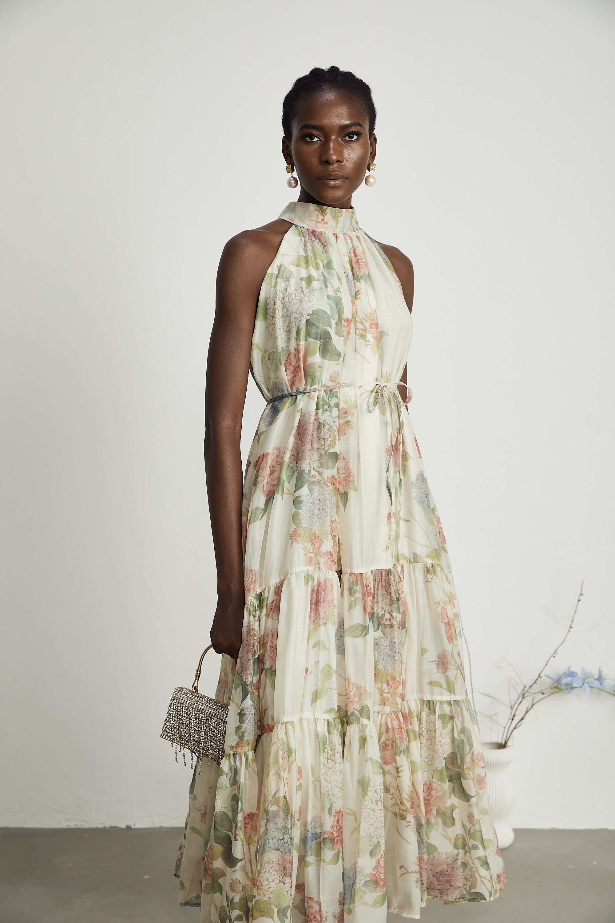 Manon layered floral-print midi dress