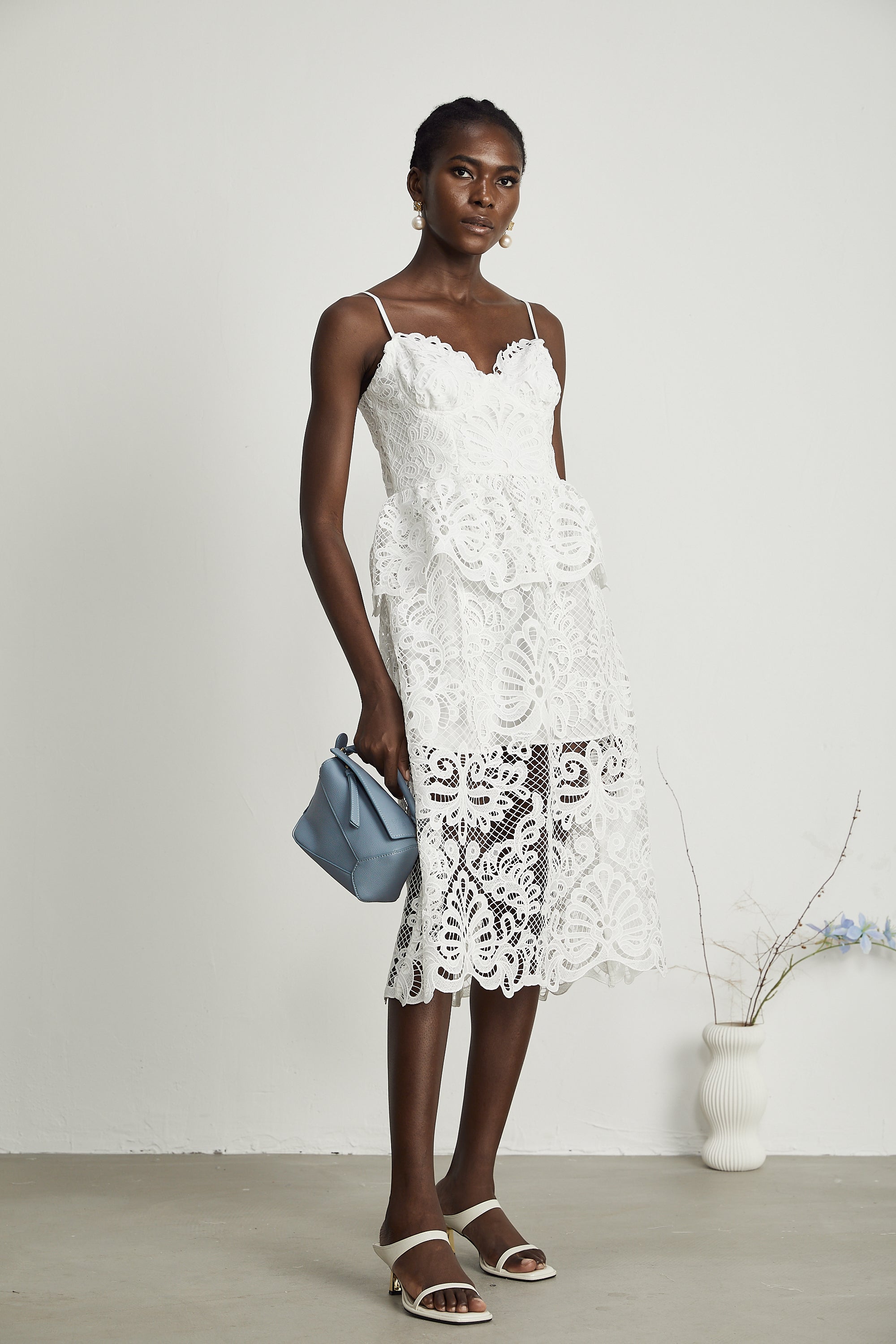 Austen guipure-lace midi dress