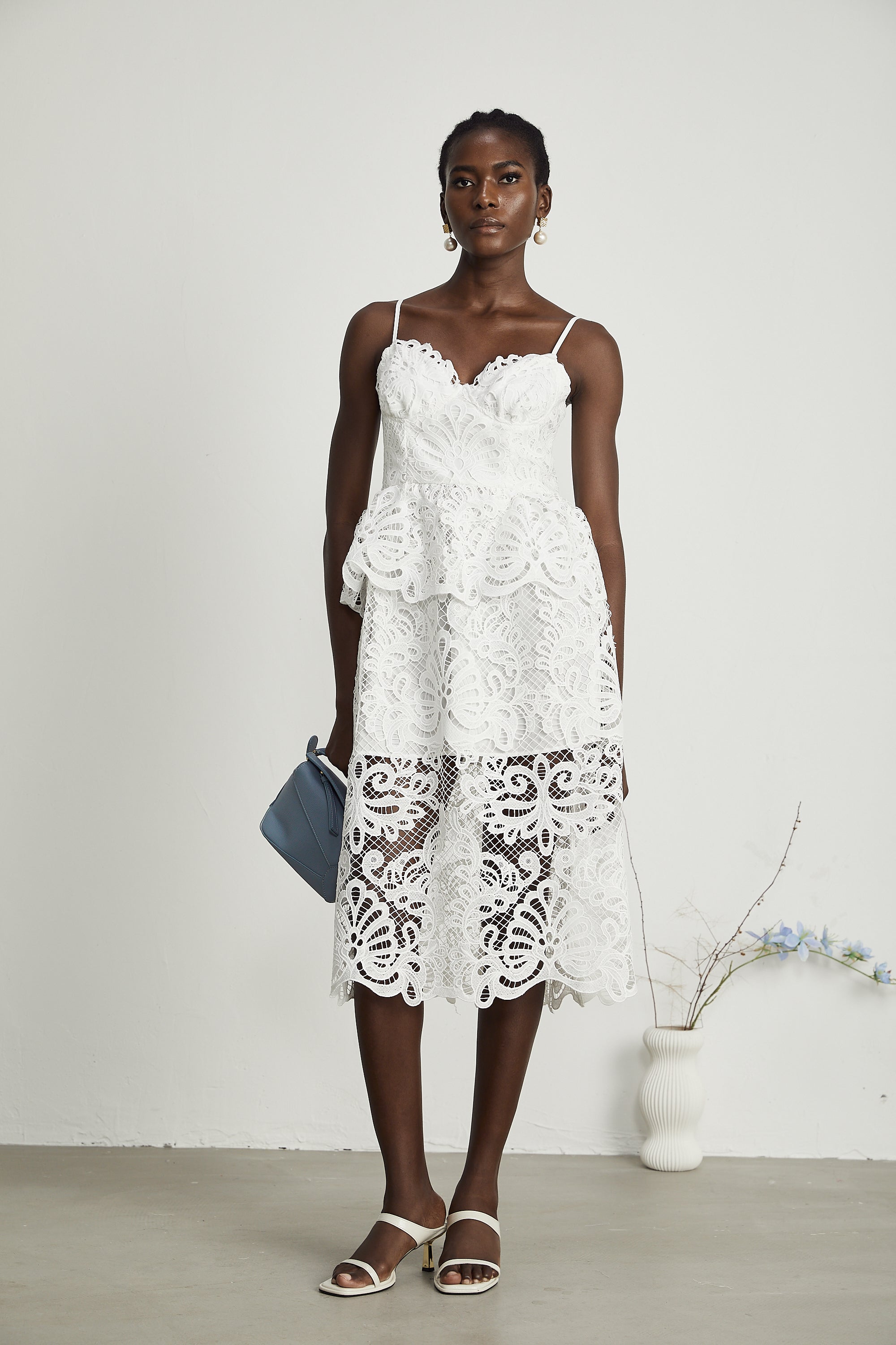 Austen guipure-lace midi dress