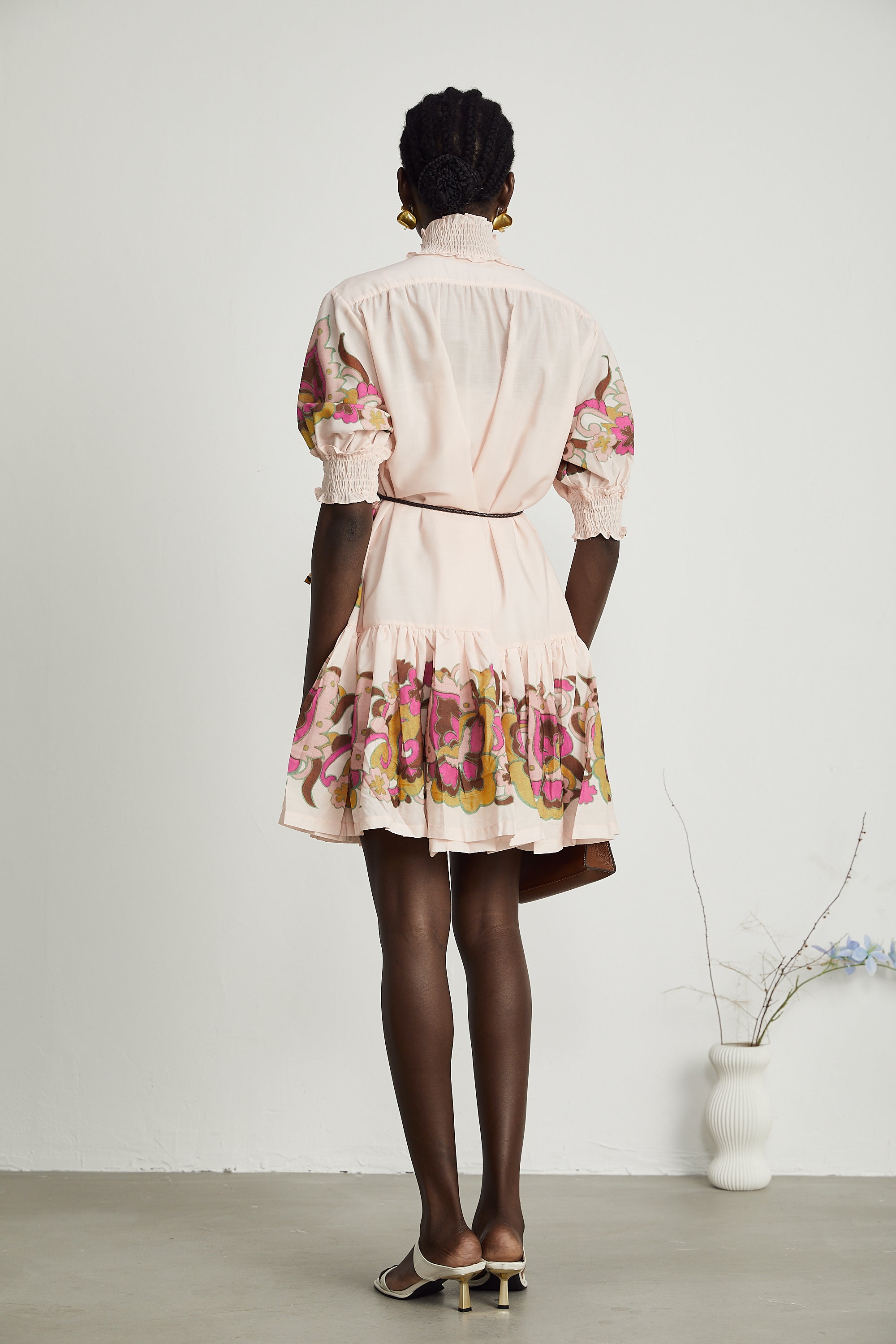 Agathe tulle floral-print mini dress