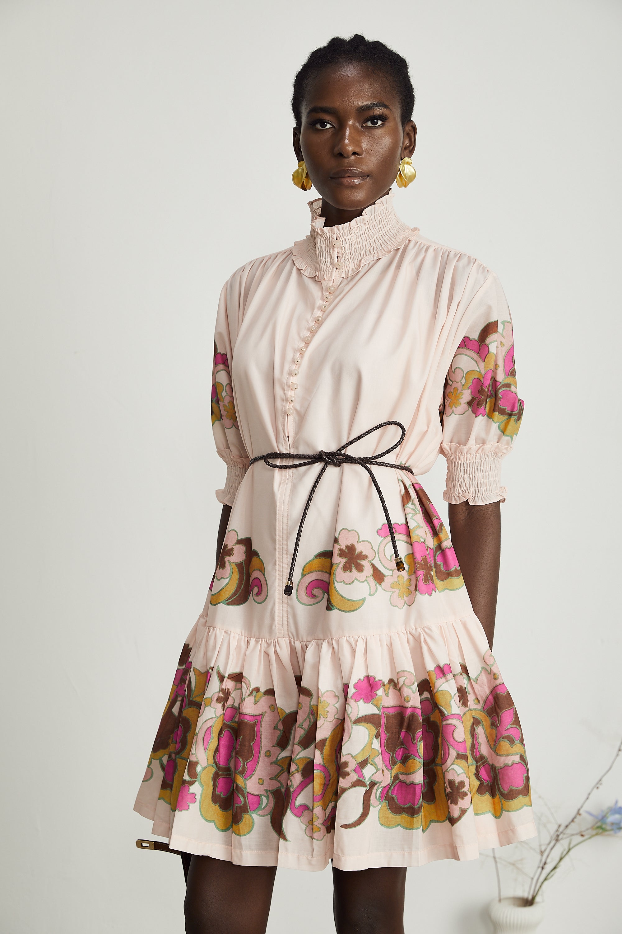 Agathe tulle floral-print mini dress