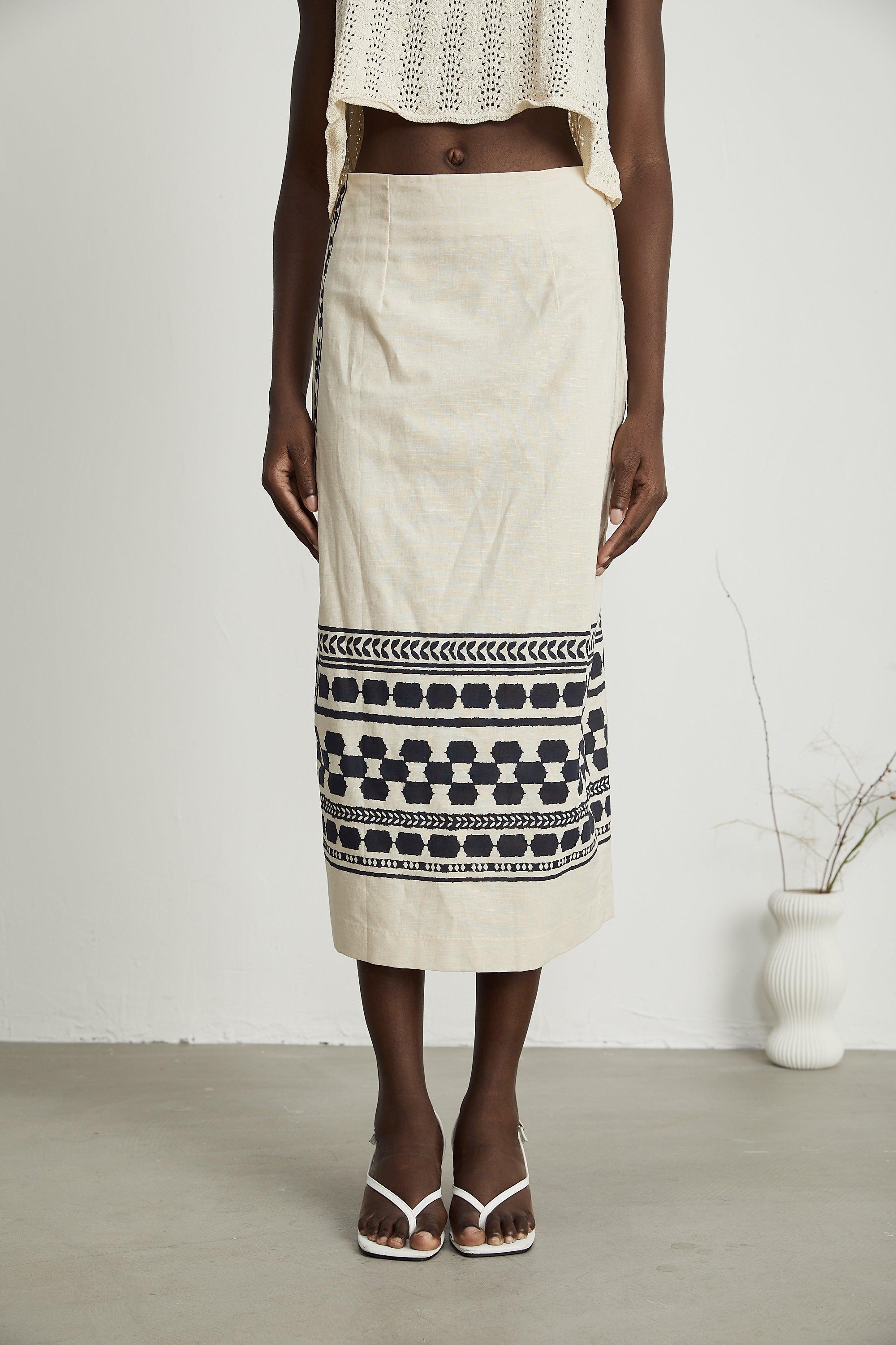 Louisa printed midi skirt