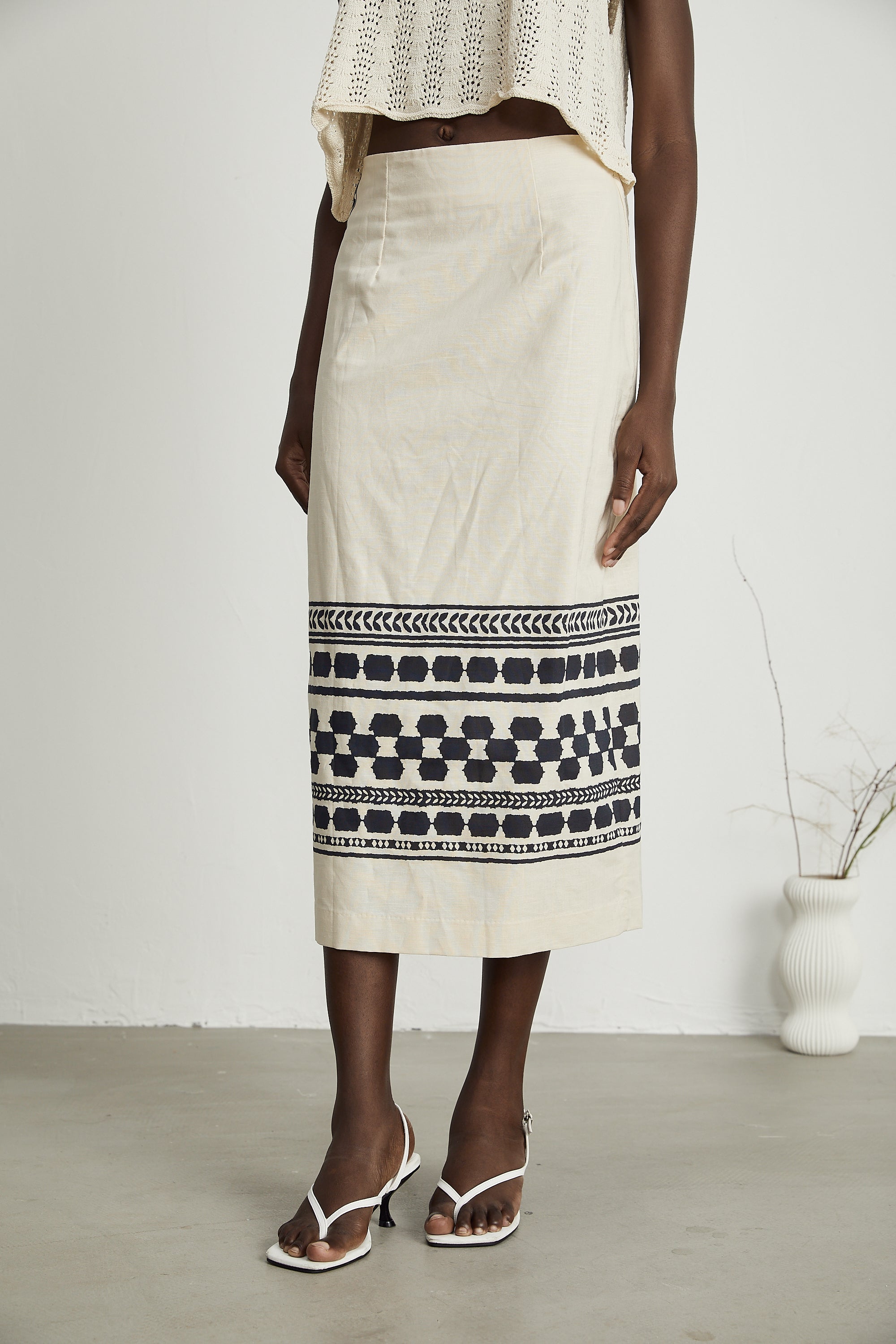 Louisa printed midi skirt