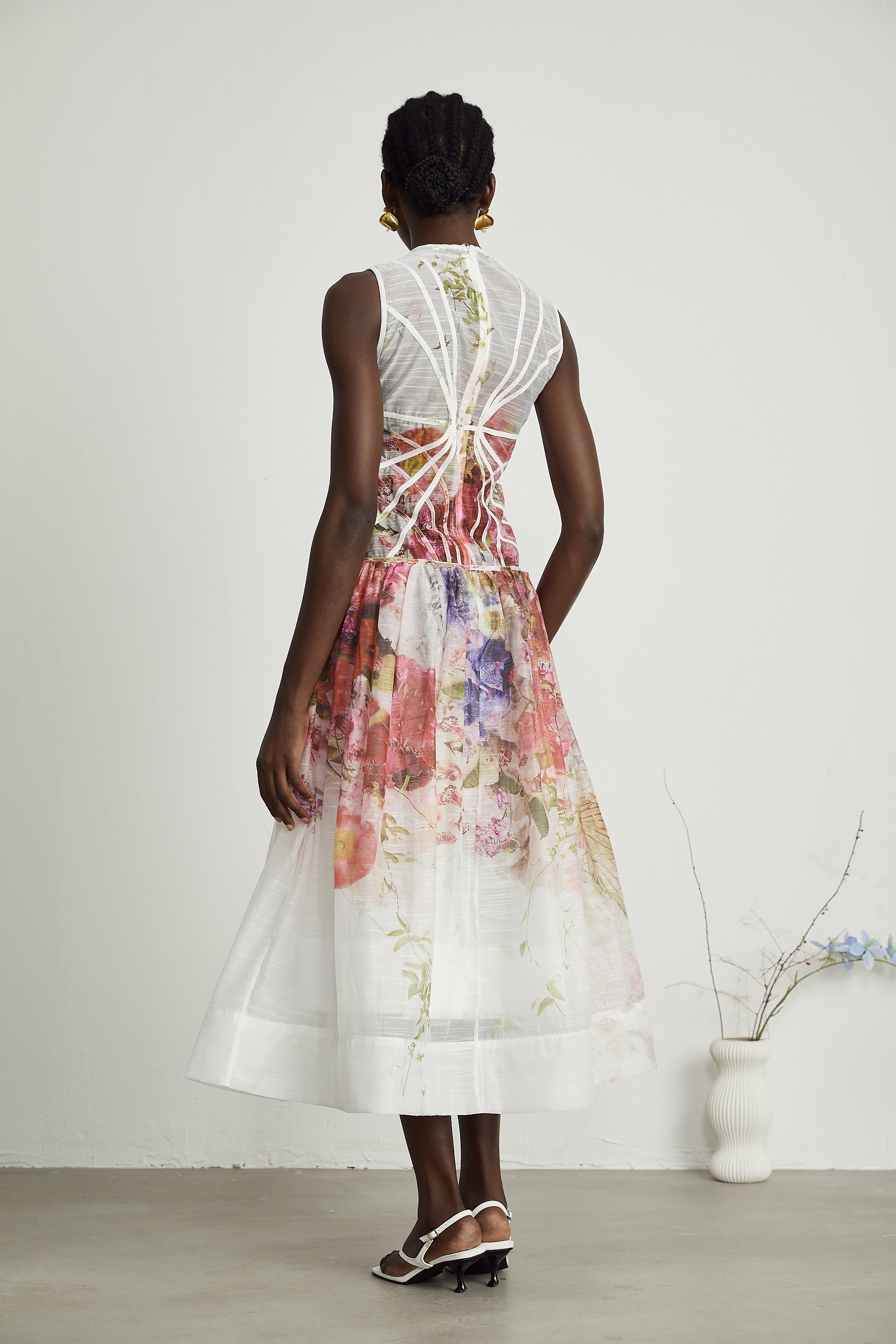 Lyrah floral-print sleeveless midi dress