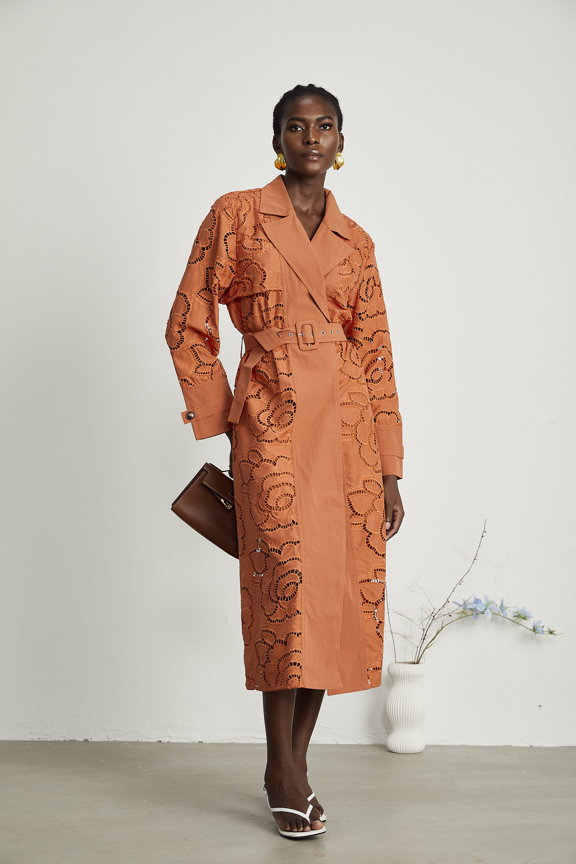 Martinique cut-out belted trench coat