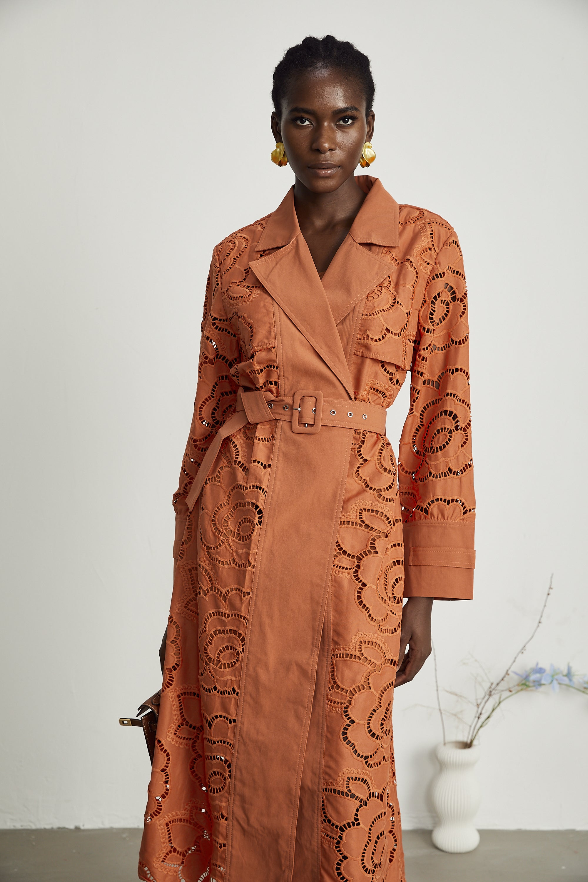 Martinique cut-out belted trench coat