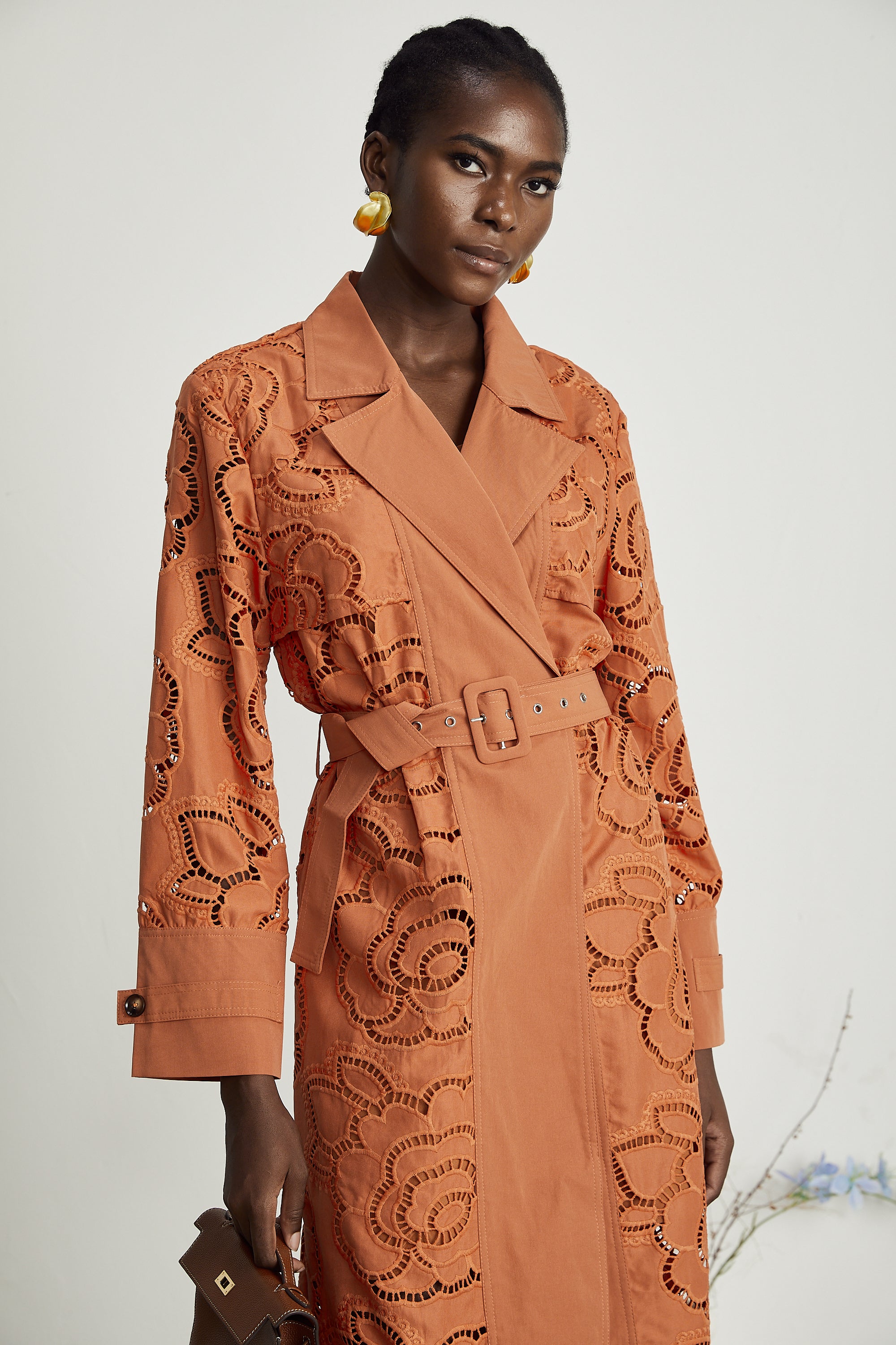 Martinique cut-out belted trench coat