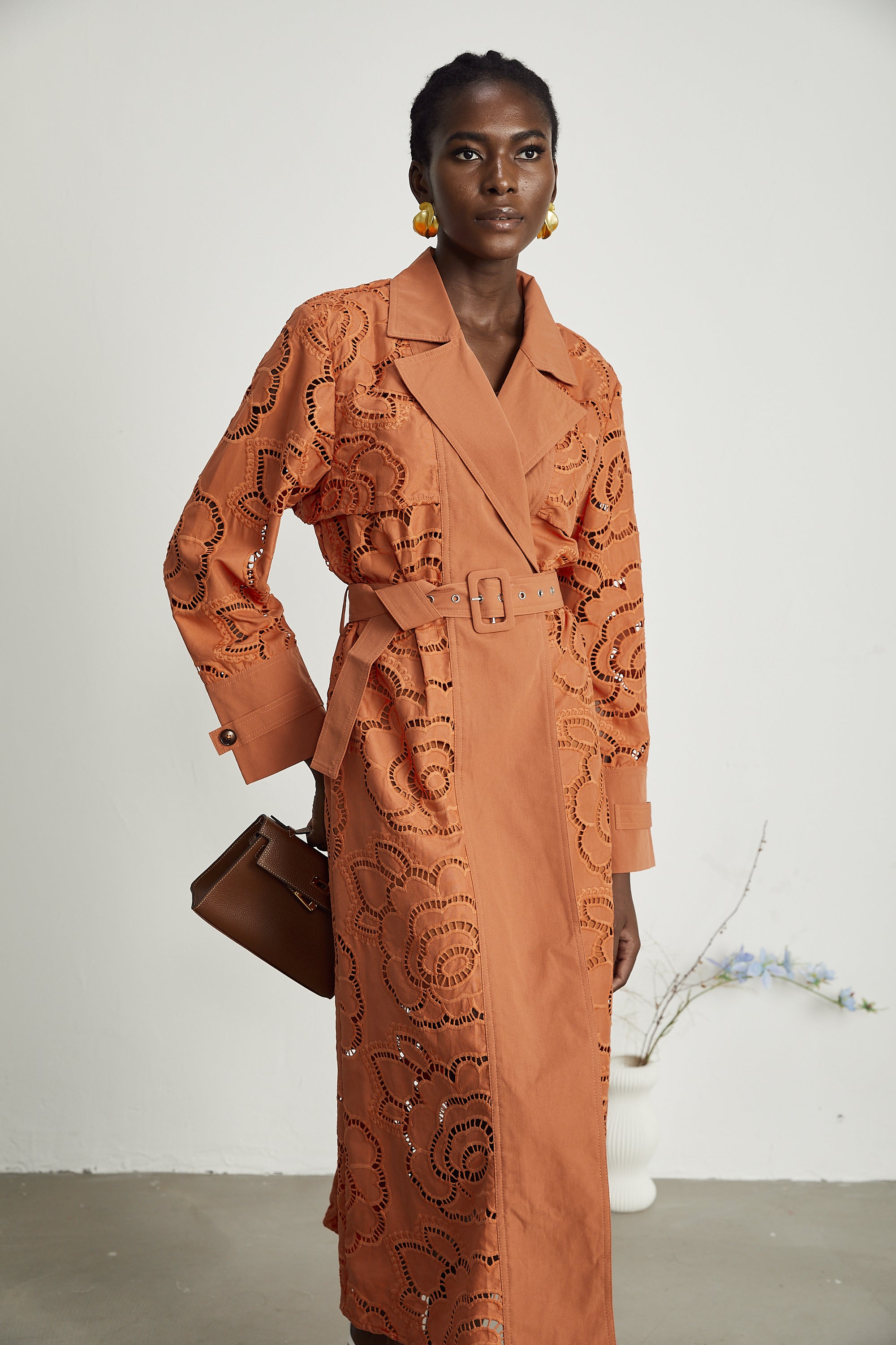 Martinique cut-out belted trench coat