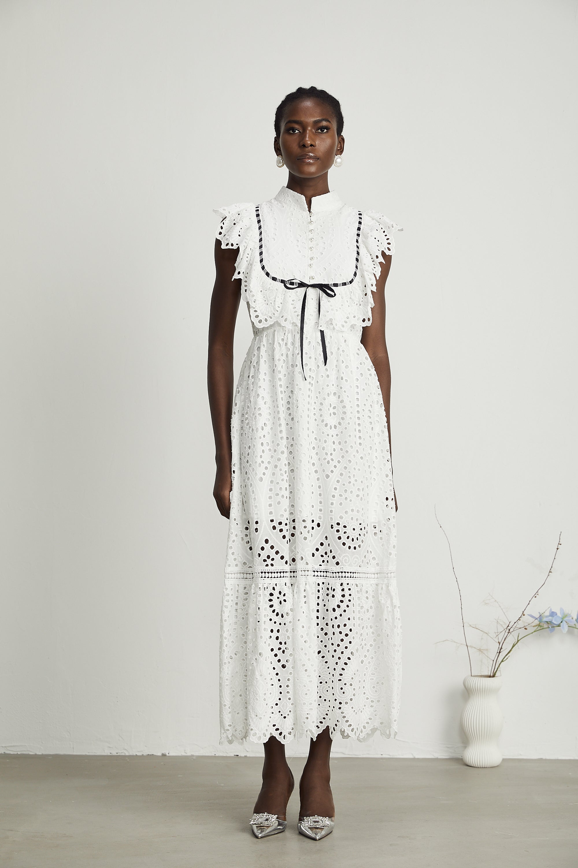 Harriet cut-out embroidered maxi dress