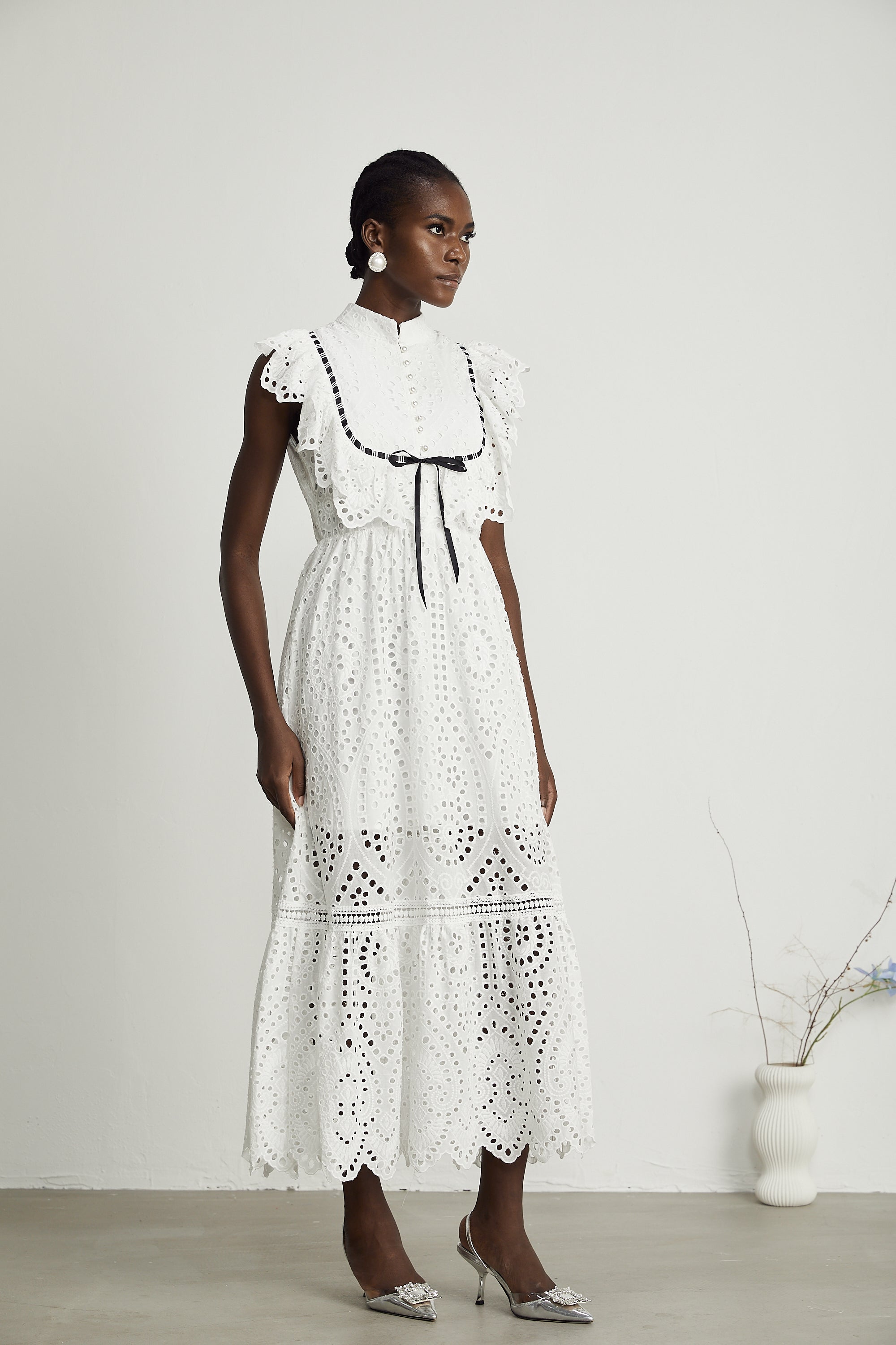 Harriet cut-out embroidered maxi dress