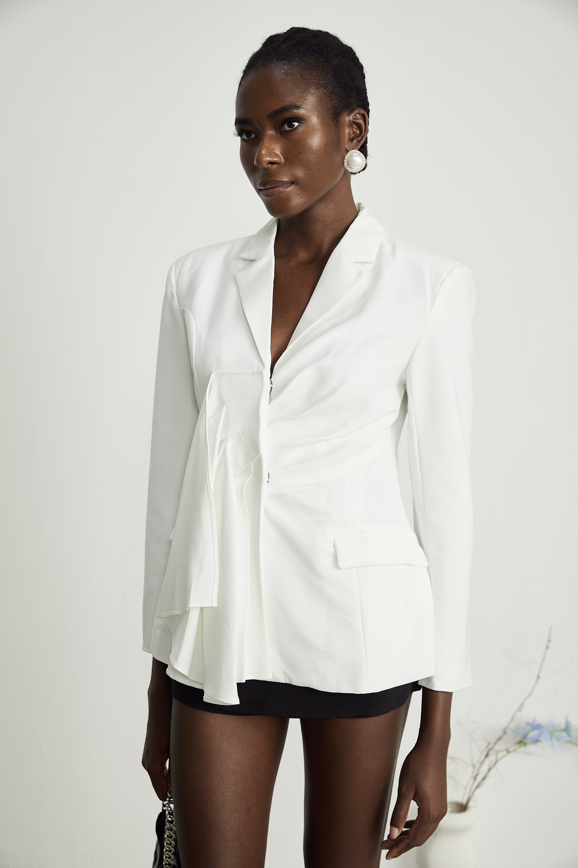 Drapierter, asymmetrischer Blazer Faena