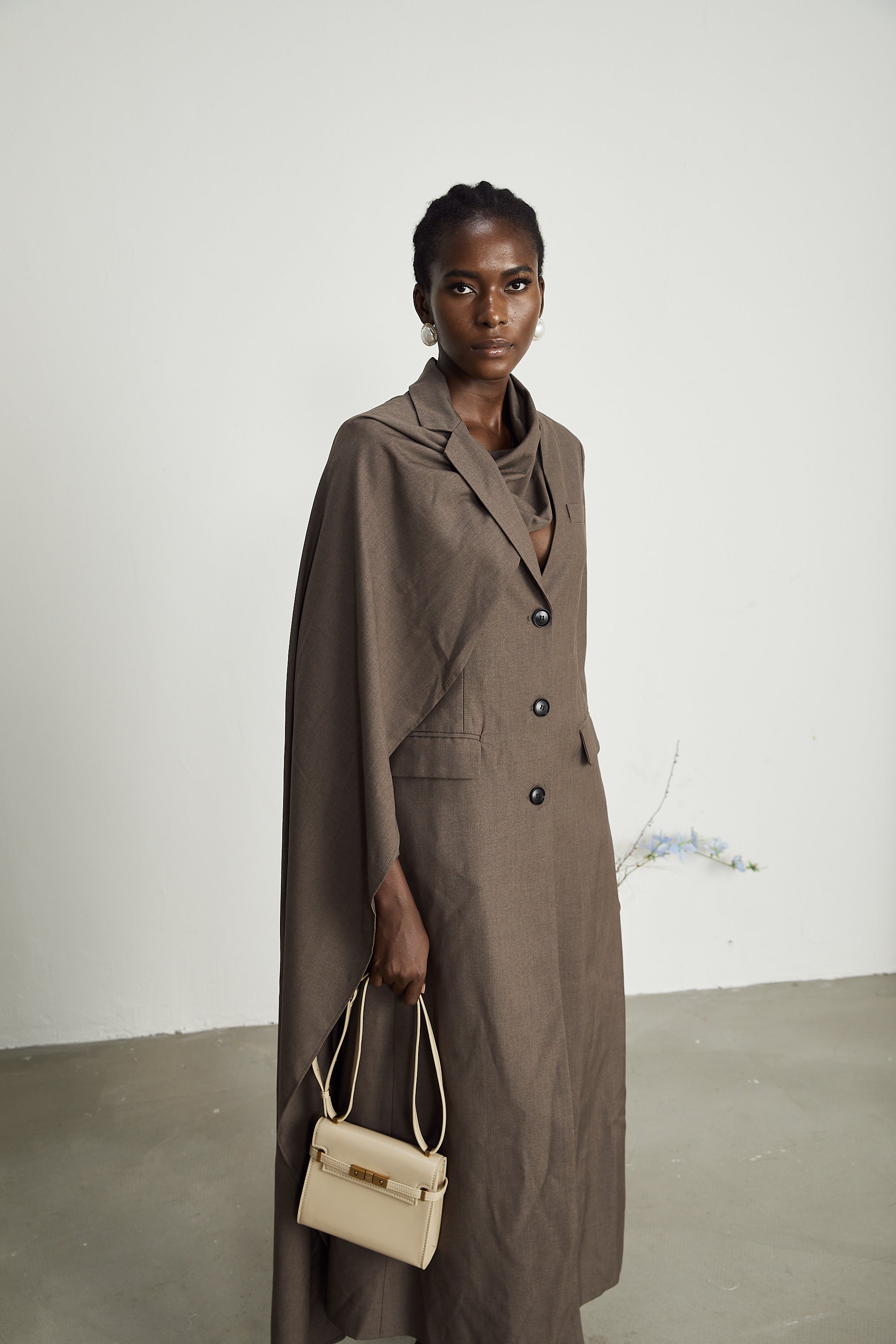 Cyrielle scarf-neck trench coat