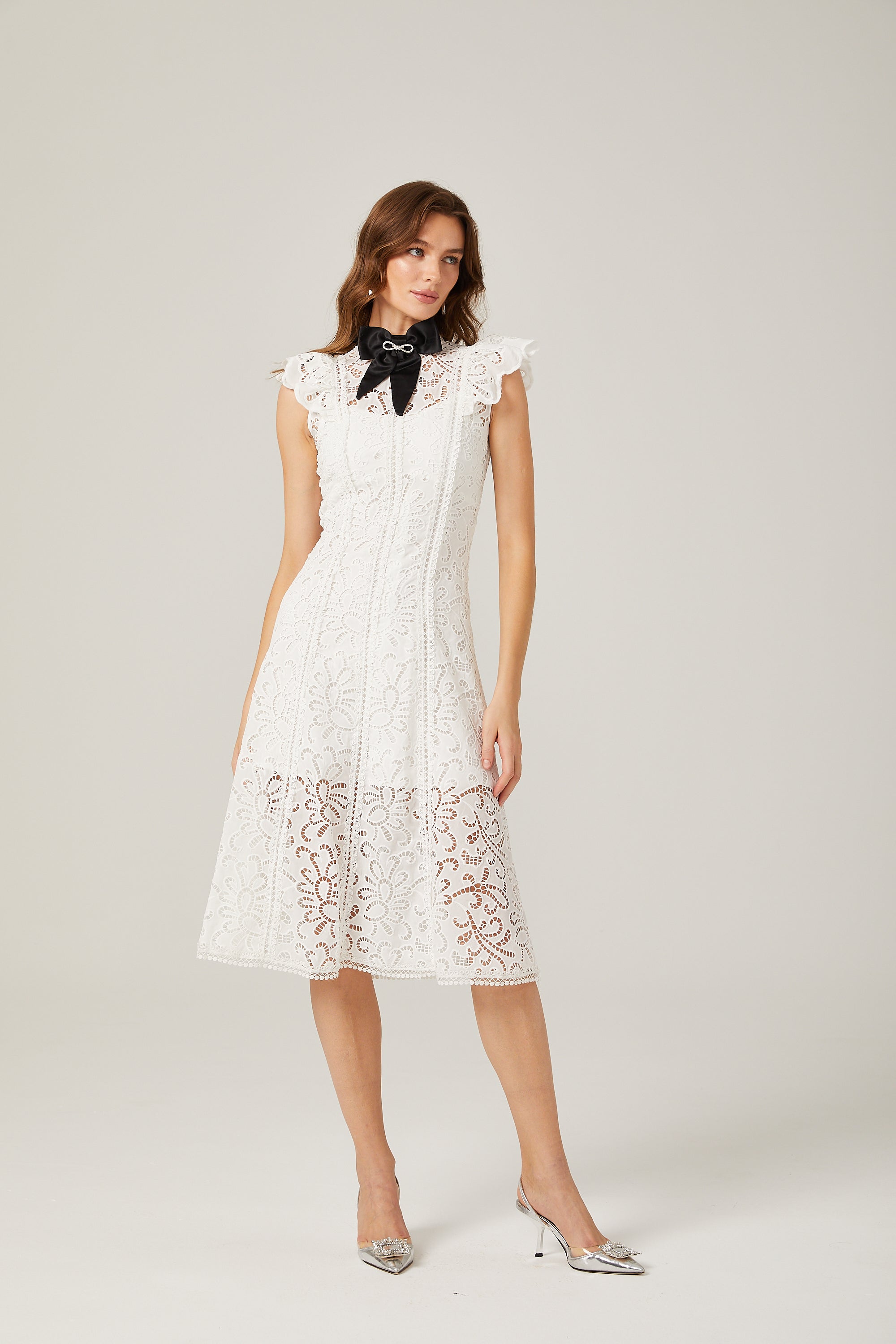 Chloé lace cut-out bowknot mini dress