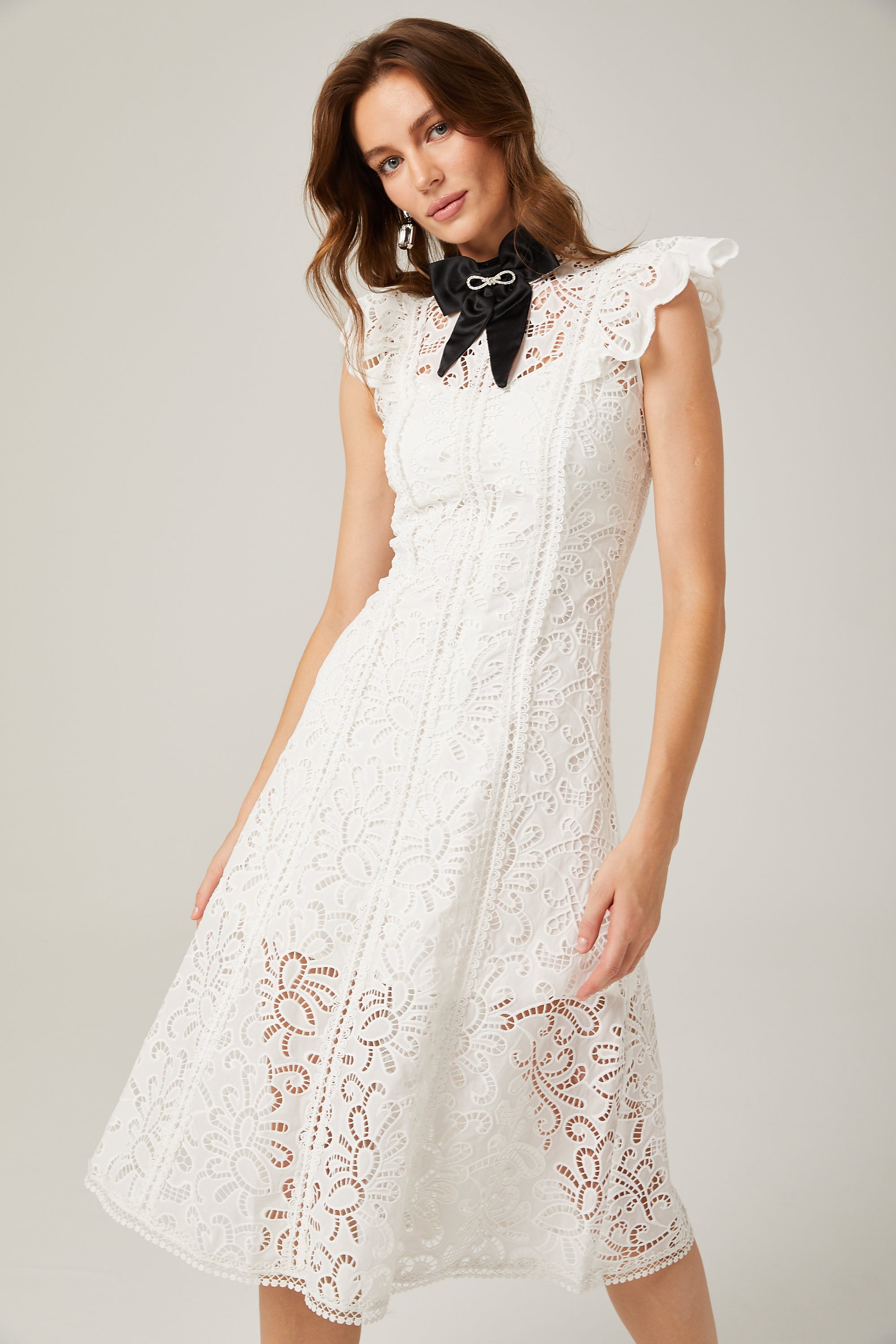 Chloé lace cut-out bowknot mini dress