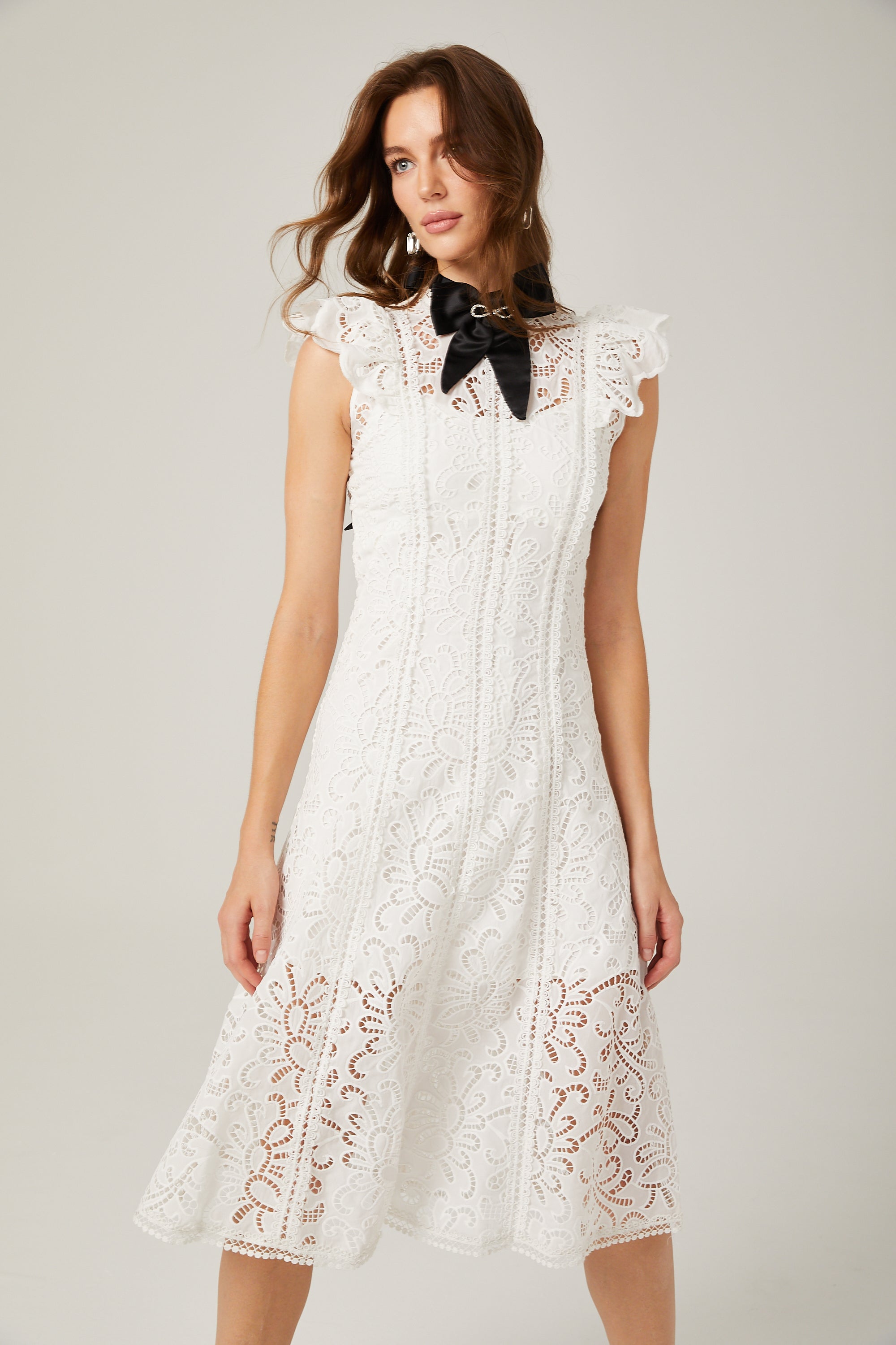 Chloé lace cut-out bowknot mini dress