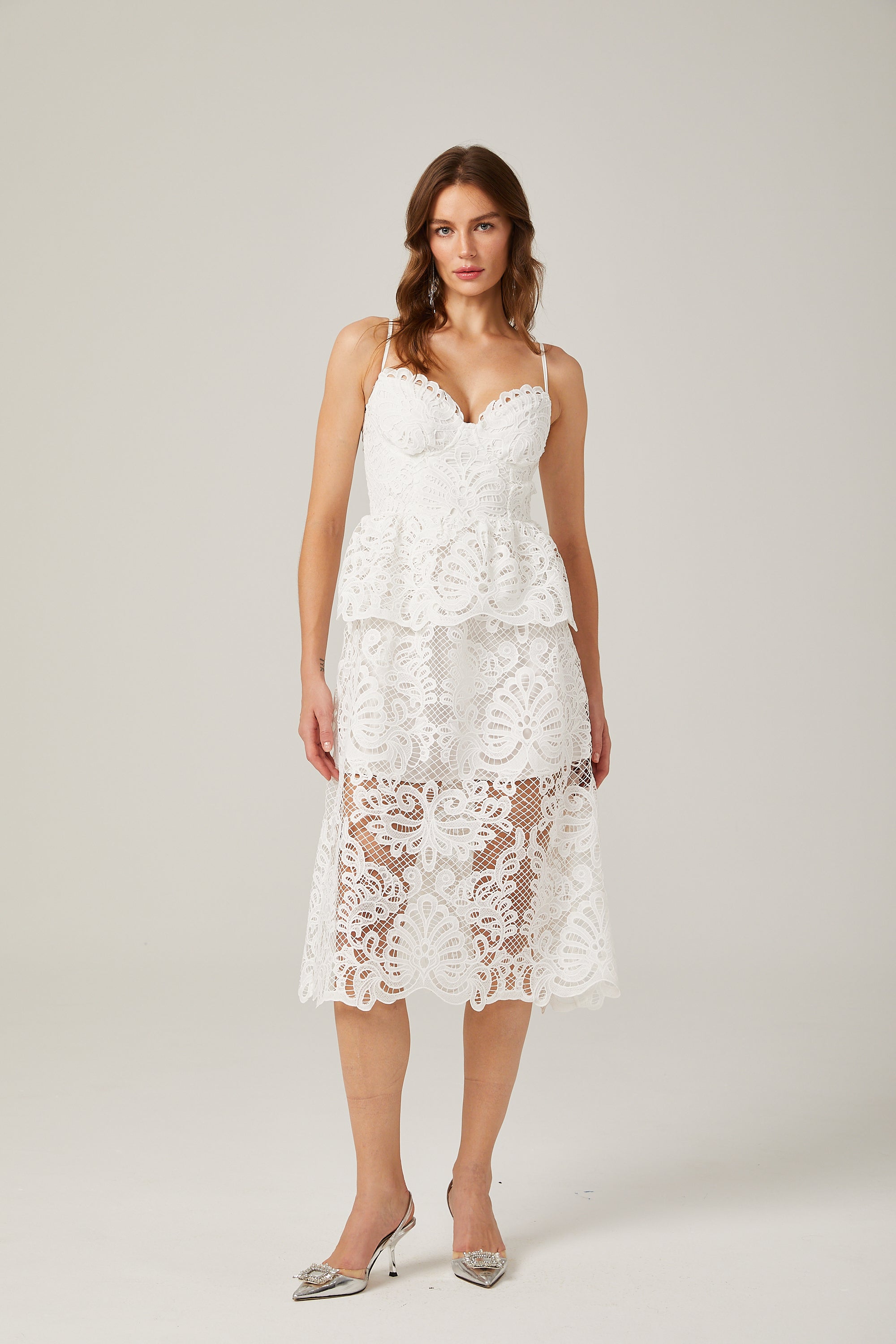 Austen guipure-lace midi dress