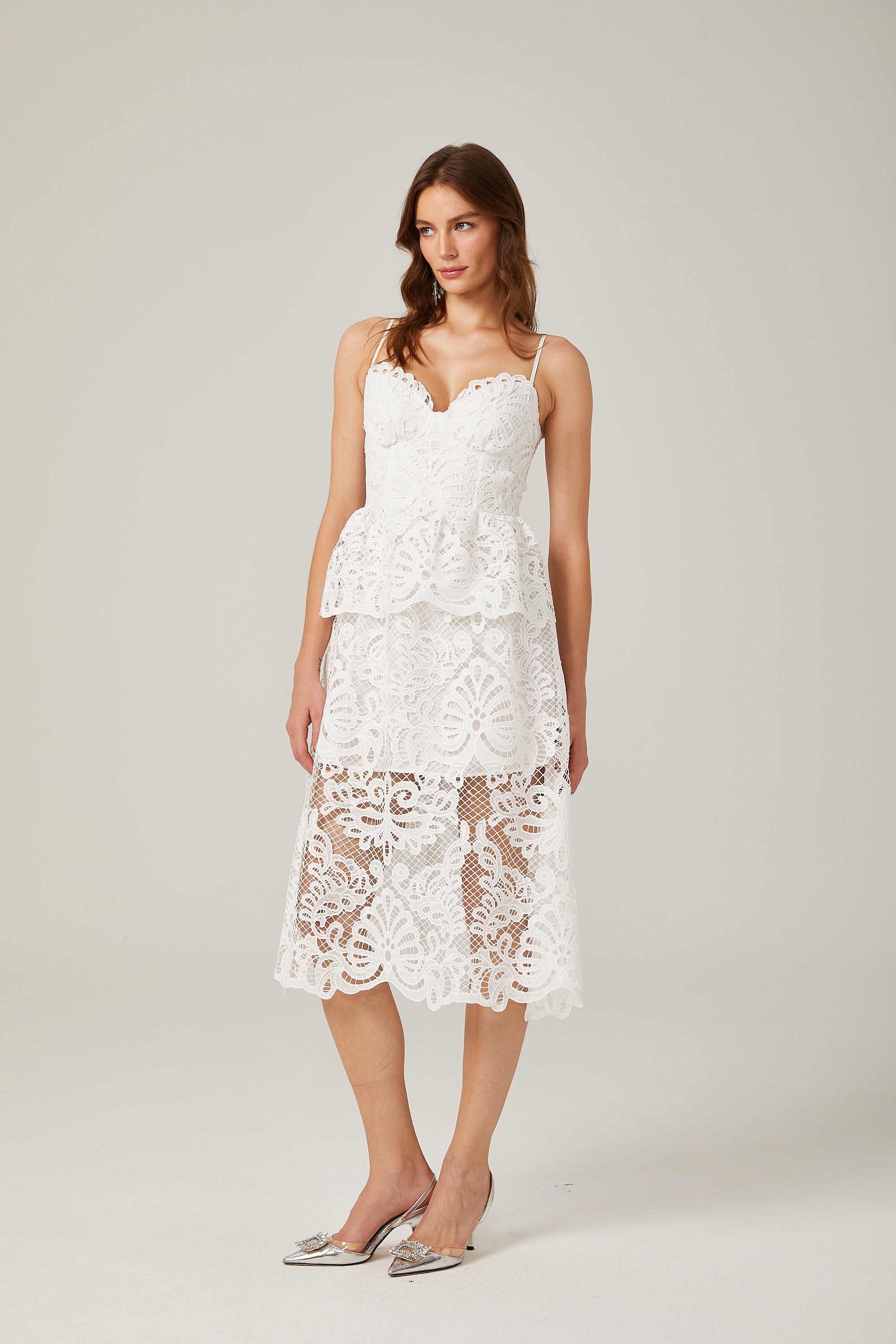 Austen guipure-lace midi dress