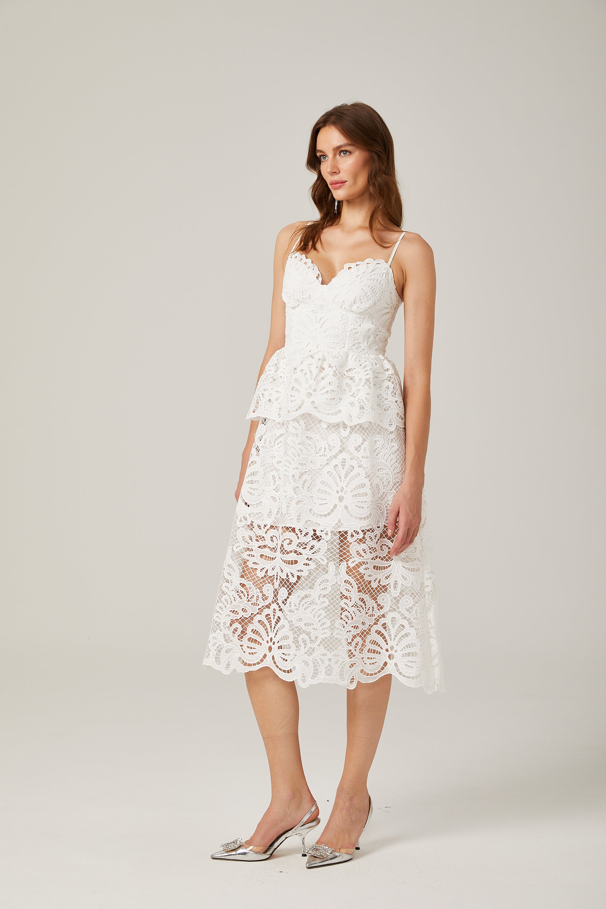 Austen guipure-lace midi dress