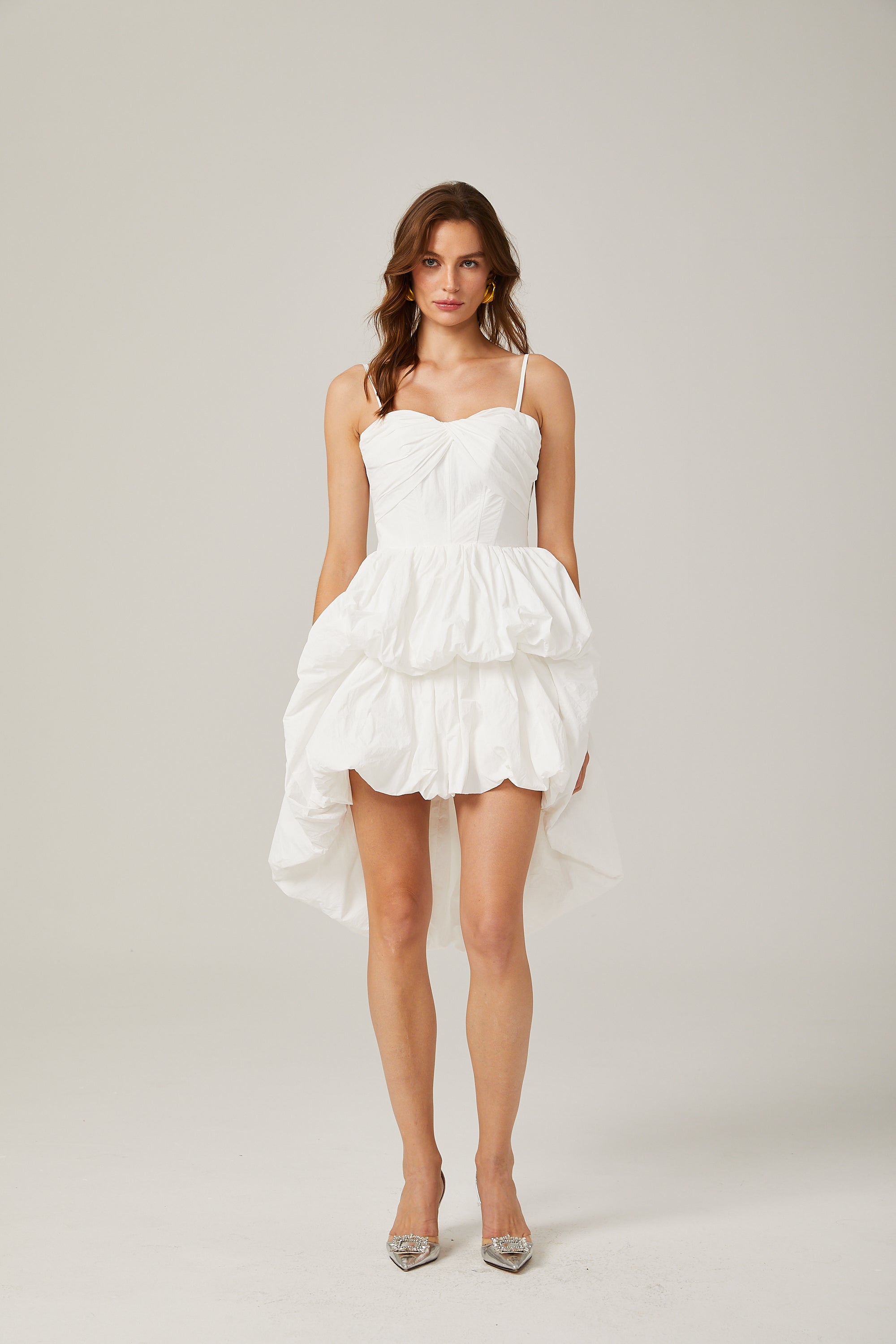 Chloé white high-low hem mini dress