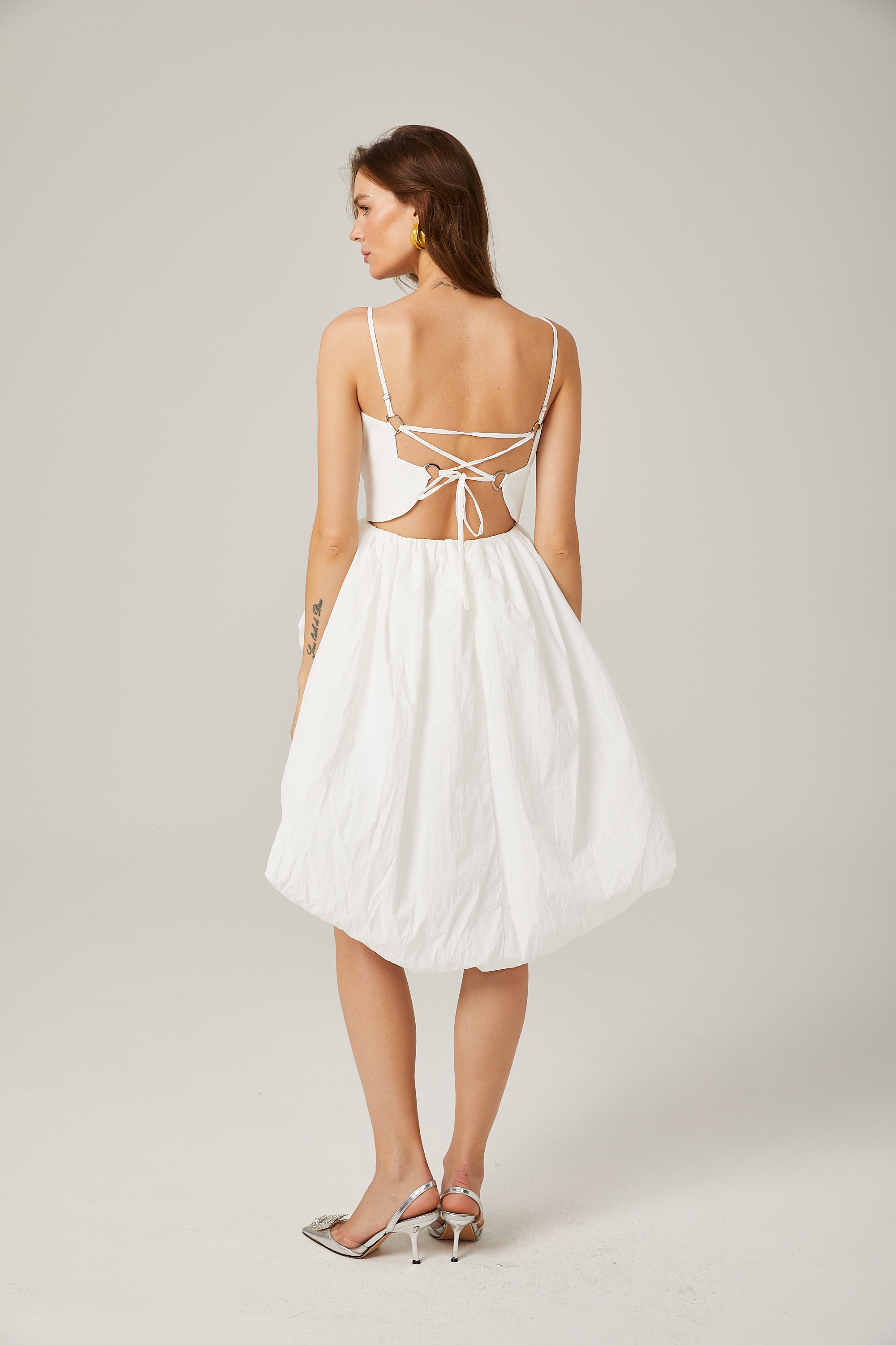 Chloé white high-low hem mini dress