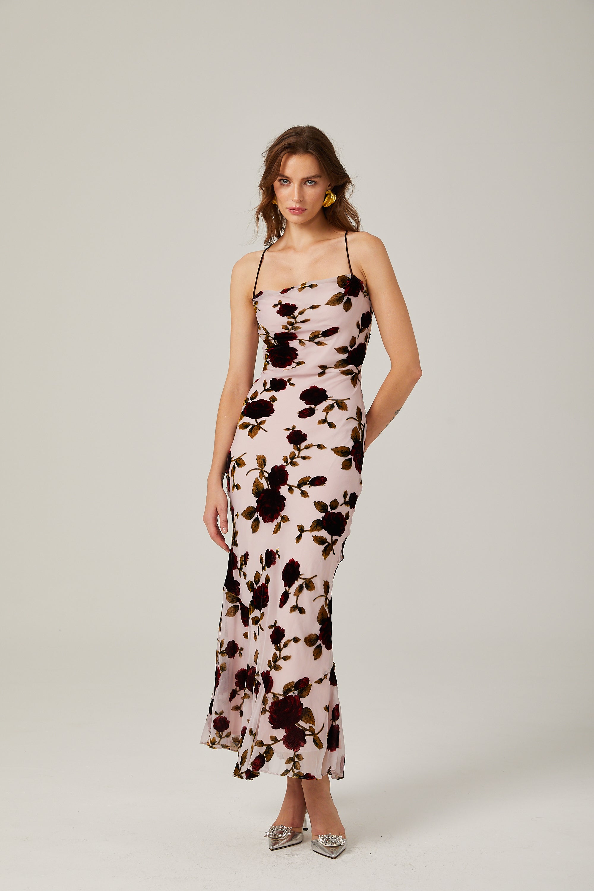 Lore floral scoop-back maxi dress