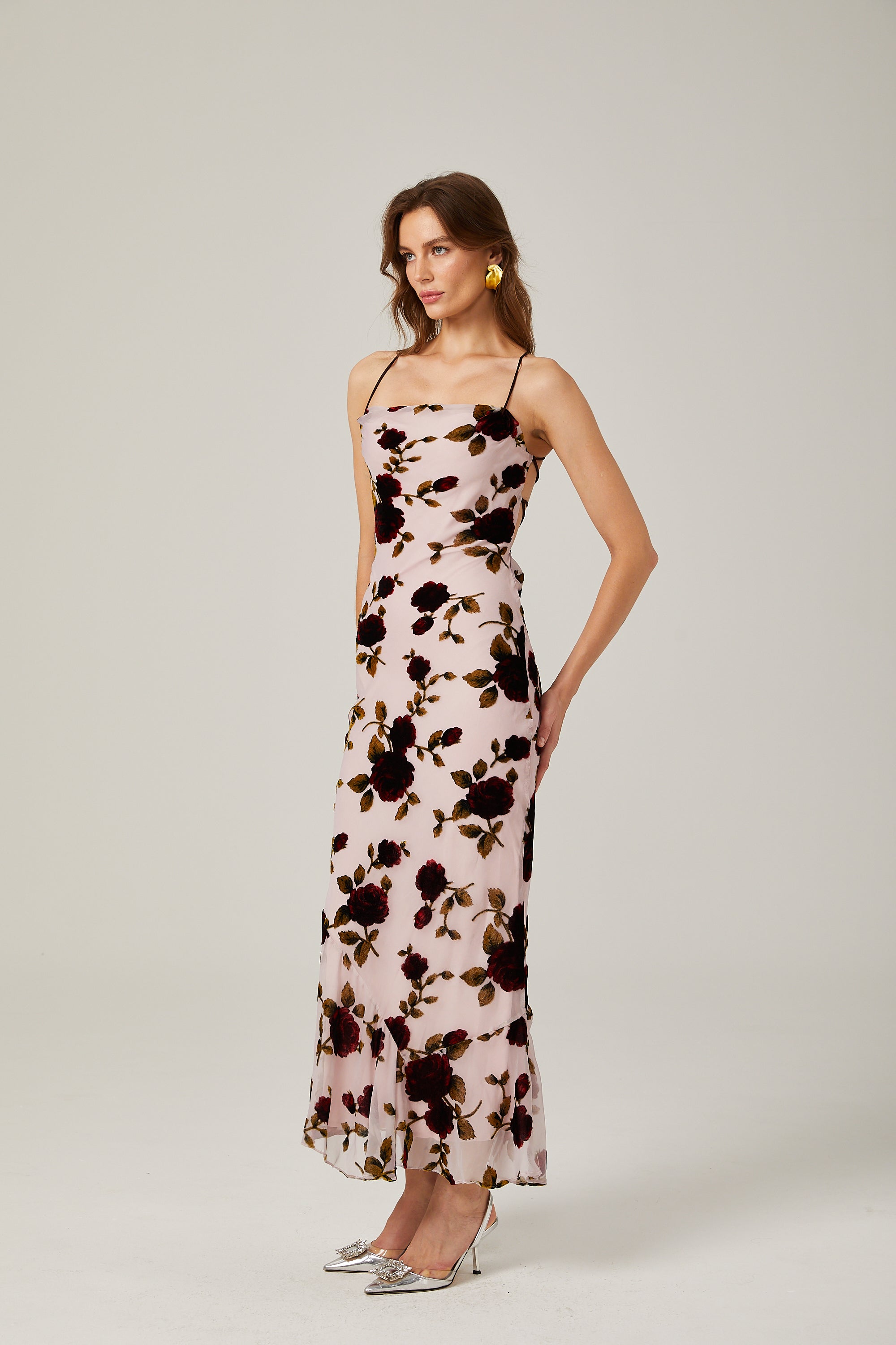 Lore floral scoop-back maxi dress