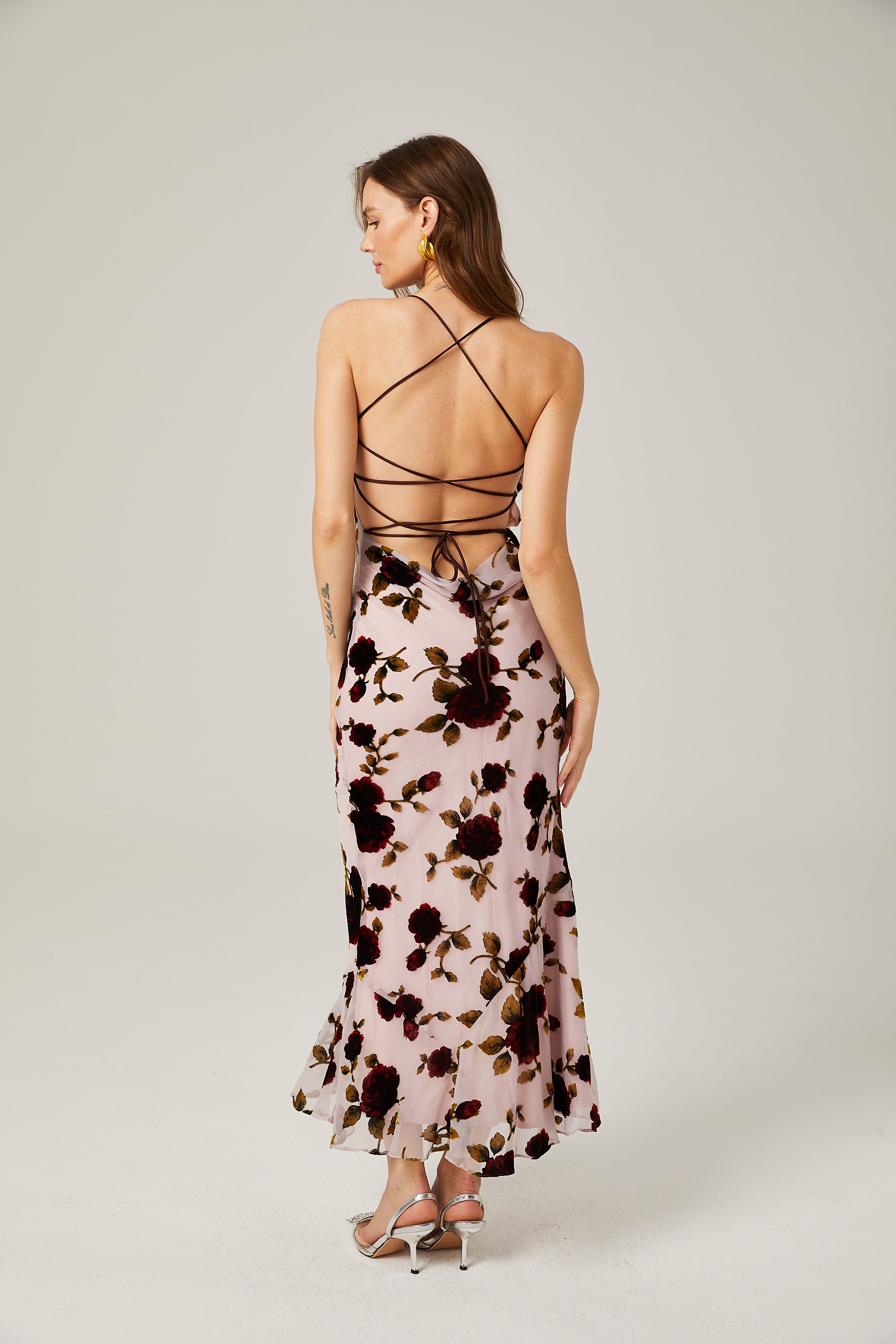 Lore floral scoop-back maxi dress