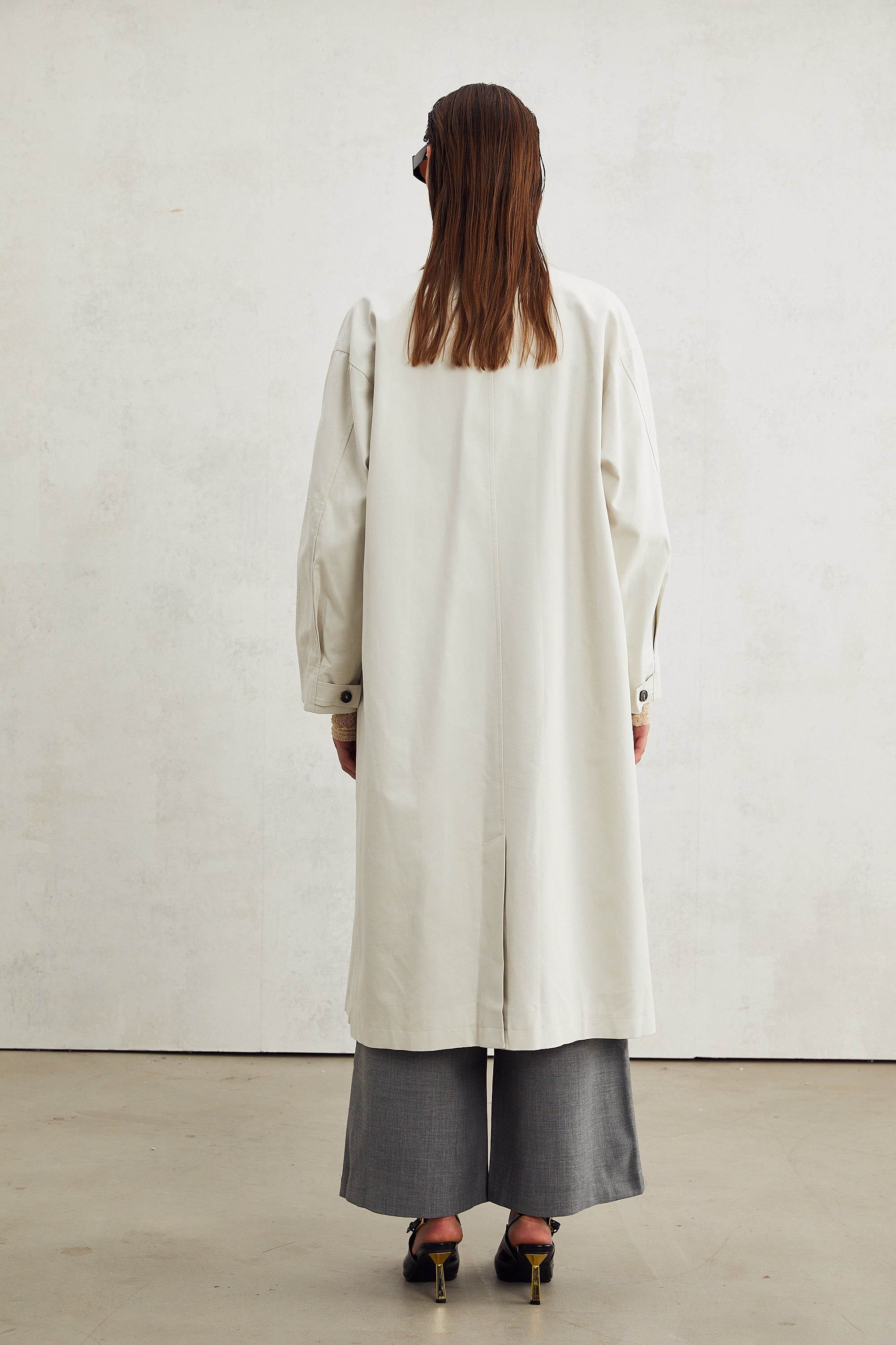 Séverine white double-breasted trench coat